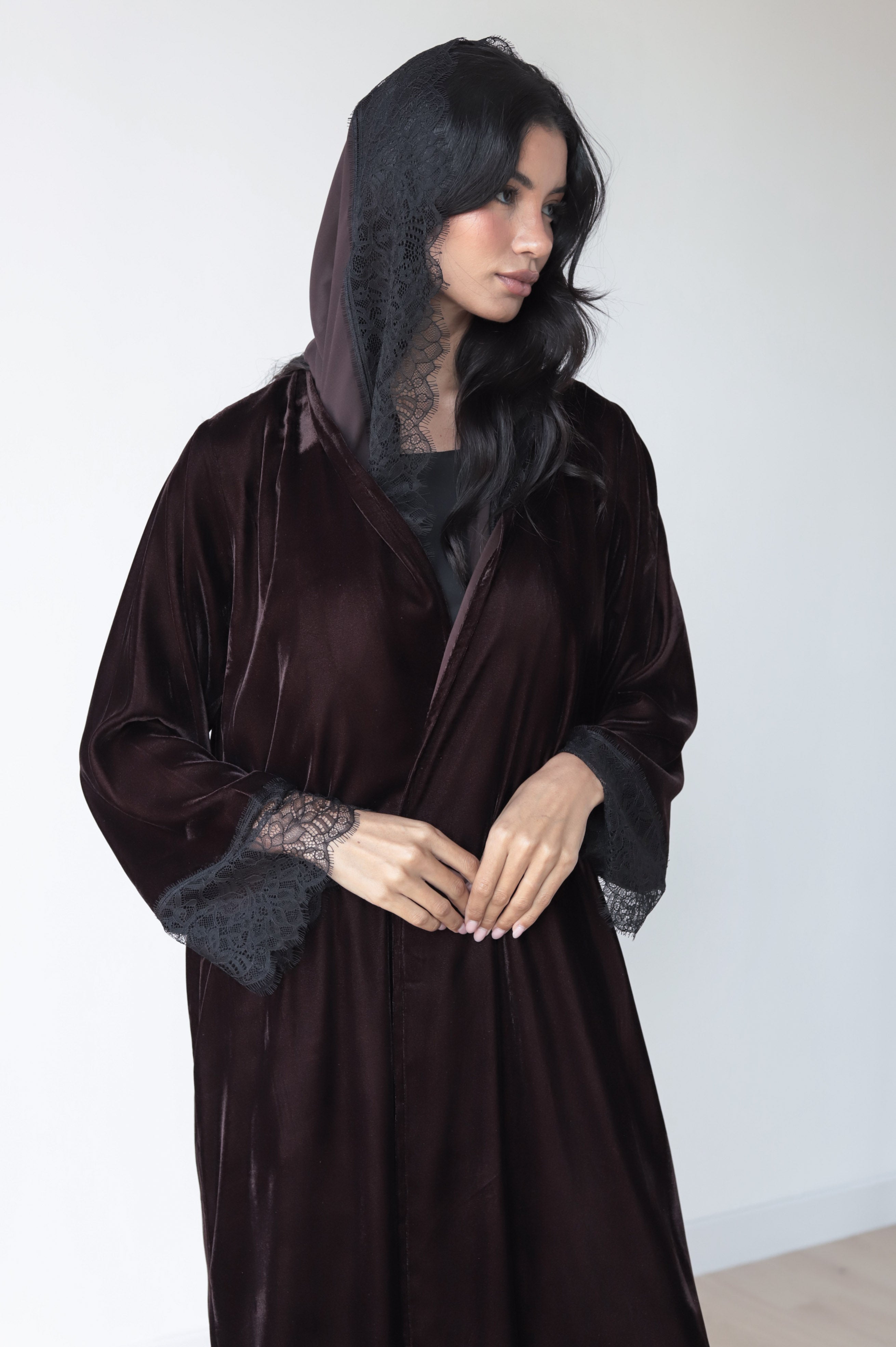Basic Velvet Lace (Brown Abaya)
