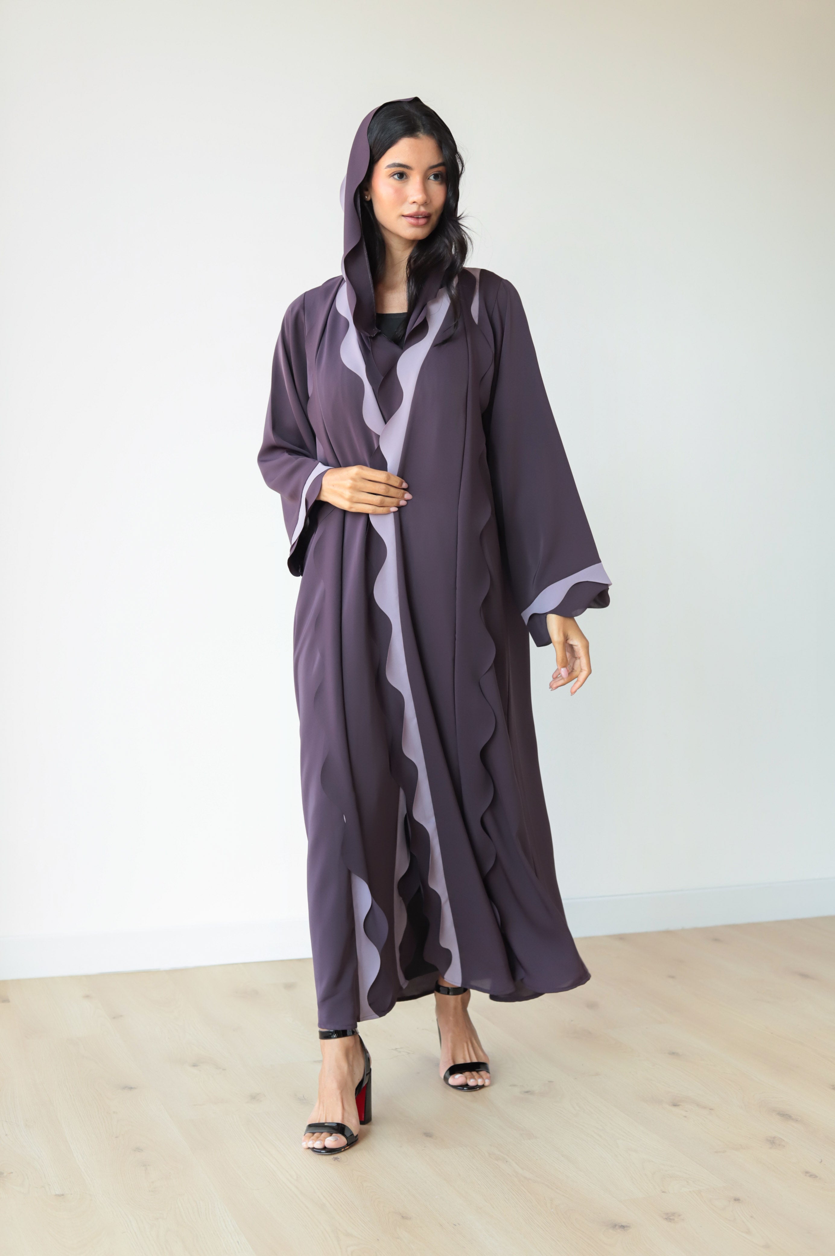 Basic Waves (Dark & Light Purple Abaya) - BasicAbaya