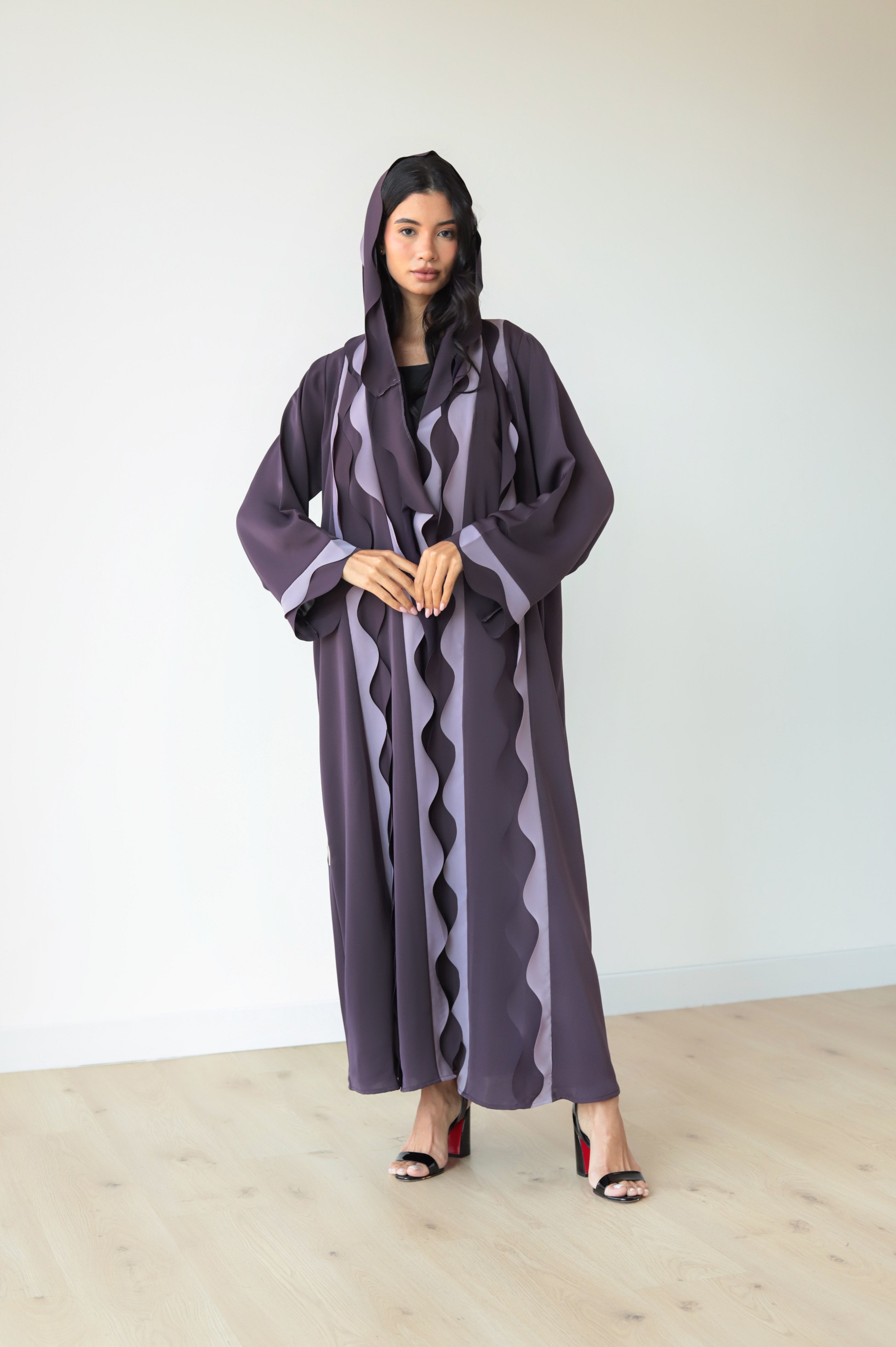 Basic Waves (Dark & Light Purple Abaya) - BasicAbaya