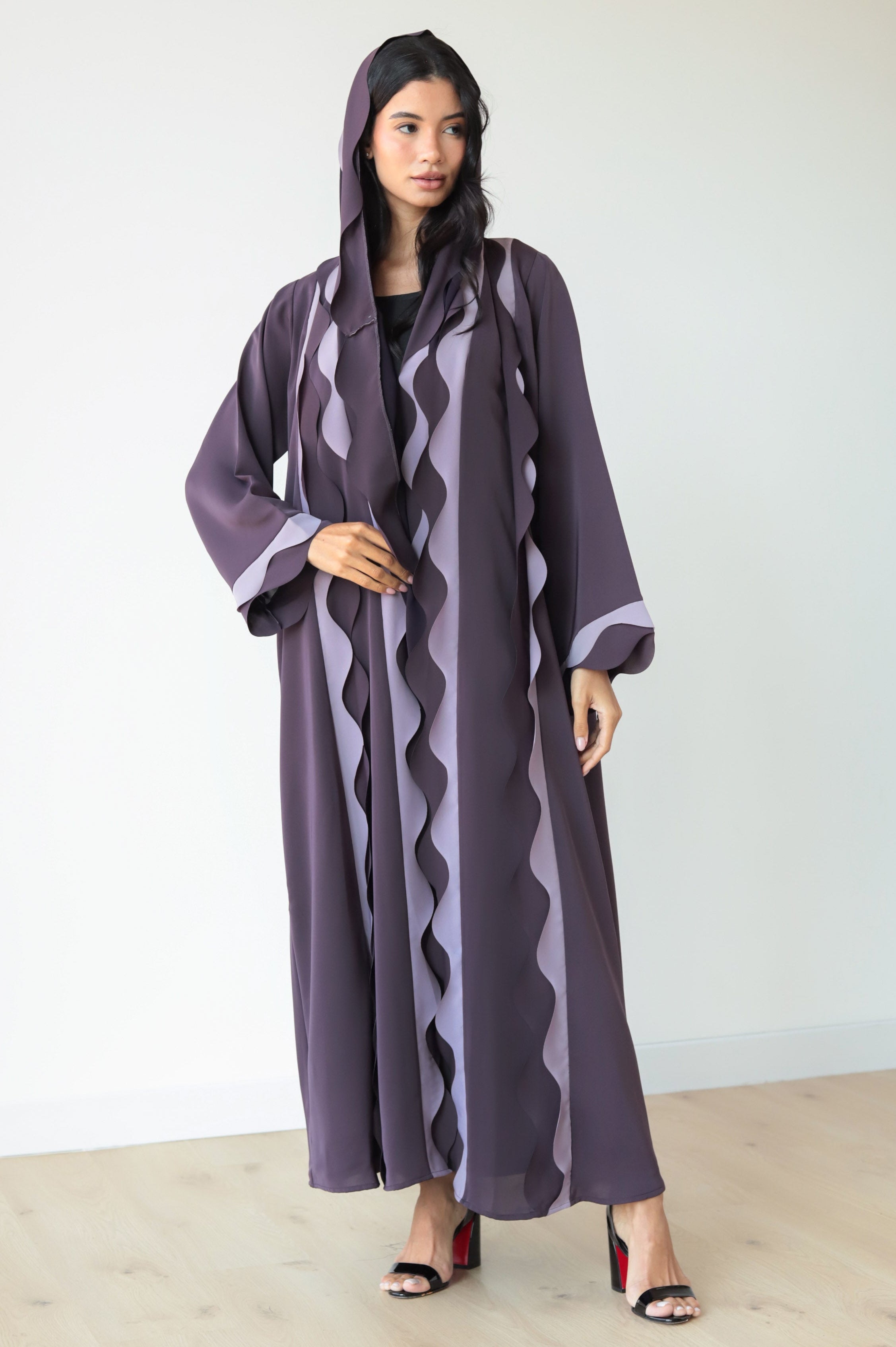 Basic Waves (Dark & Light Purple Abaya) - BasicAbaya