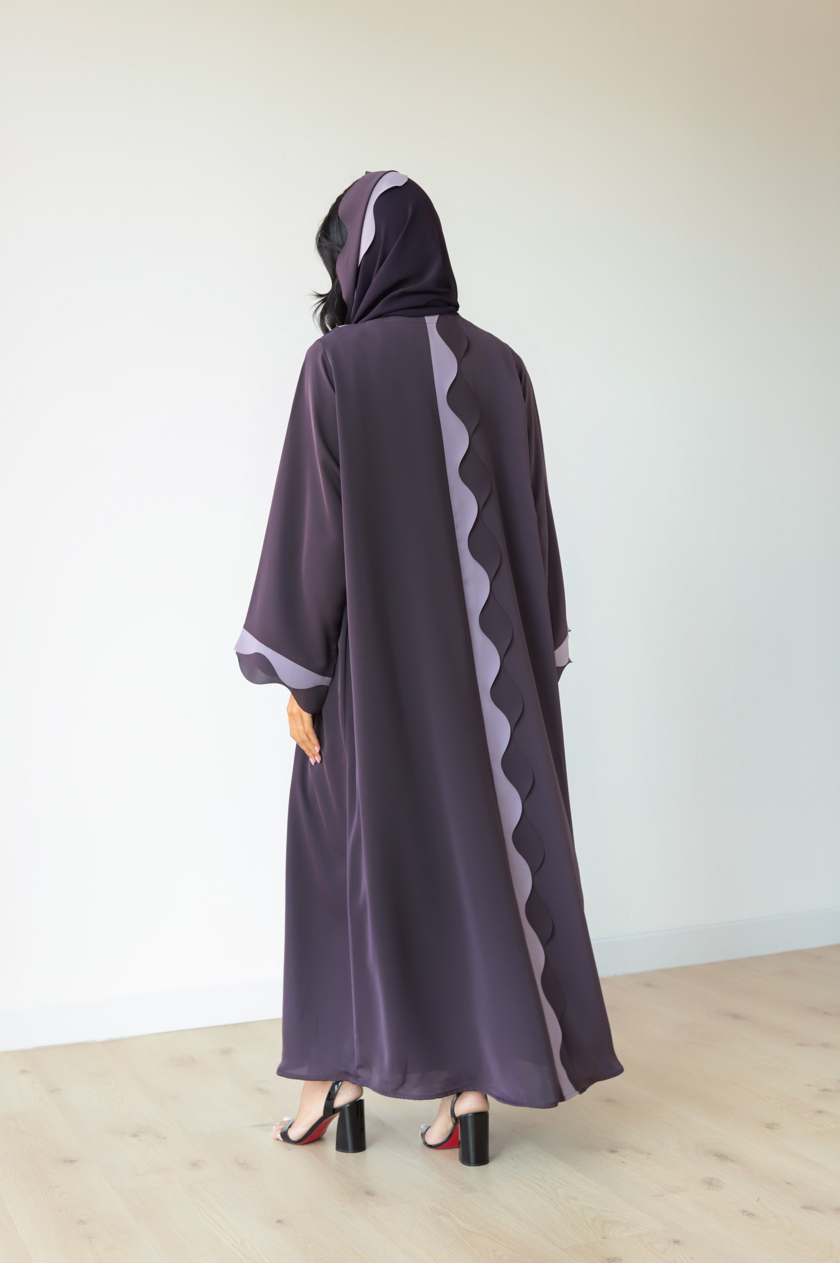Basic Waves (Dark & Light Purple Abaya) - BasicAbaya