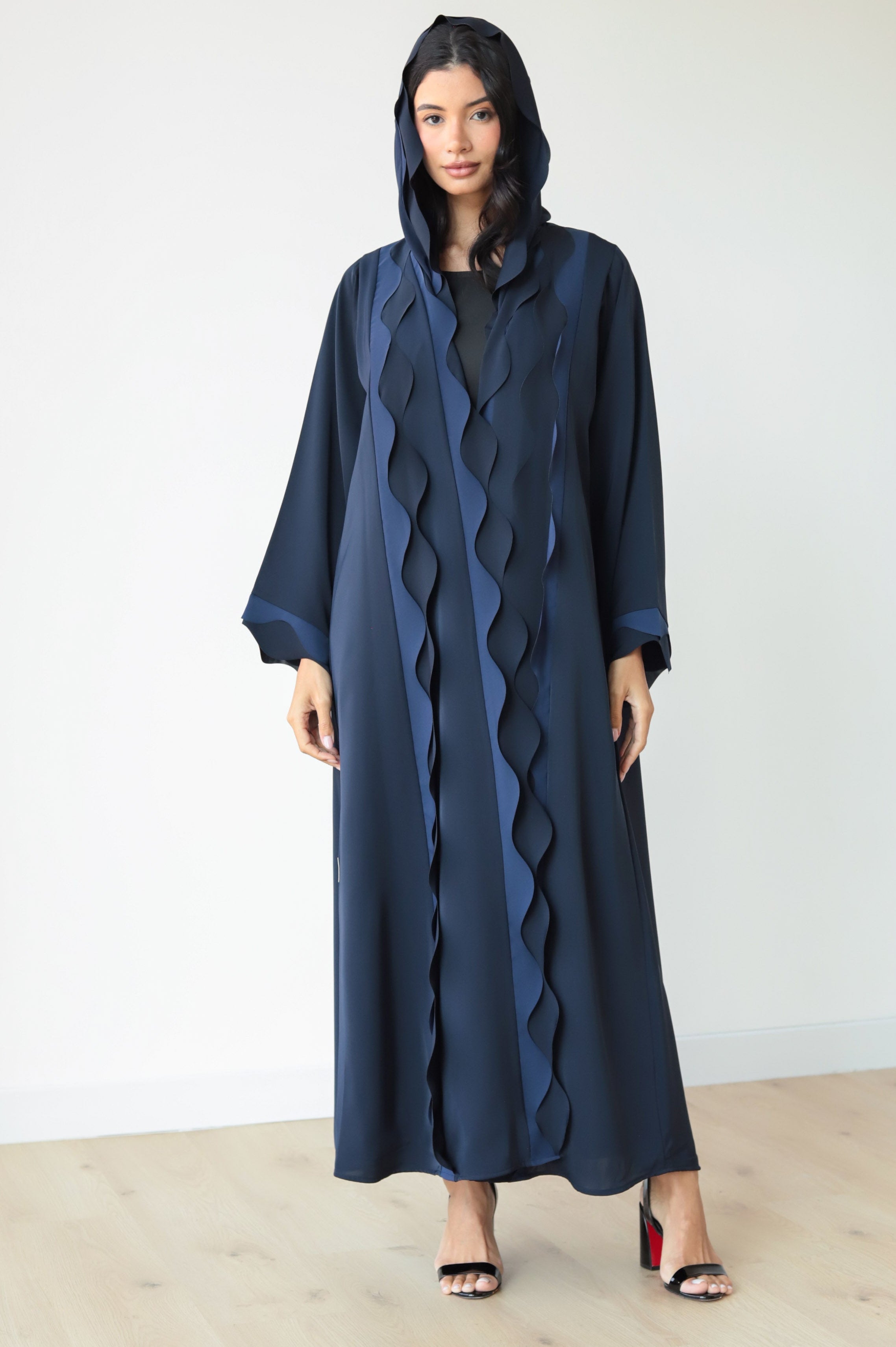 Basic Waves (Dark & Light Blue Abaya) - BasicAbaya