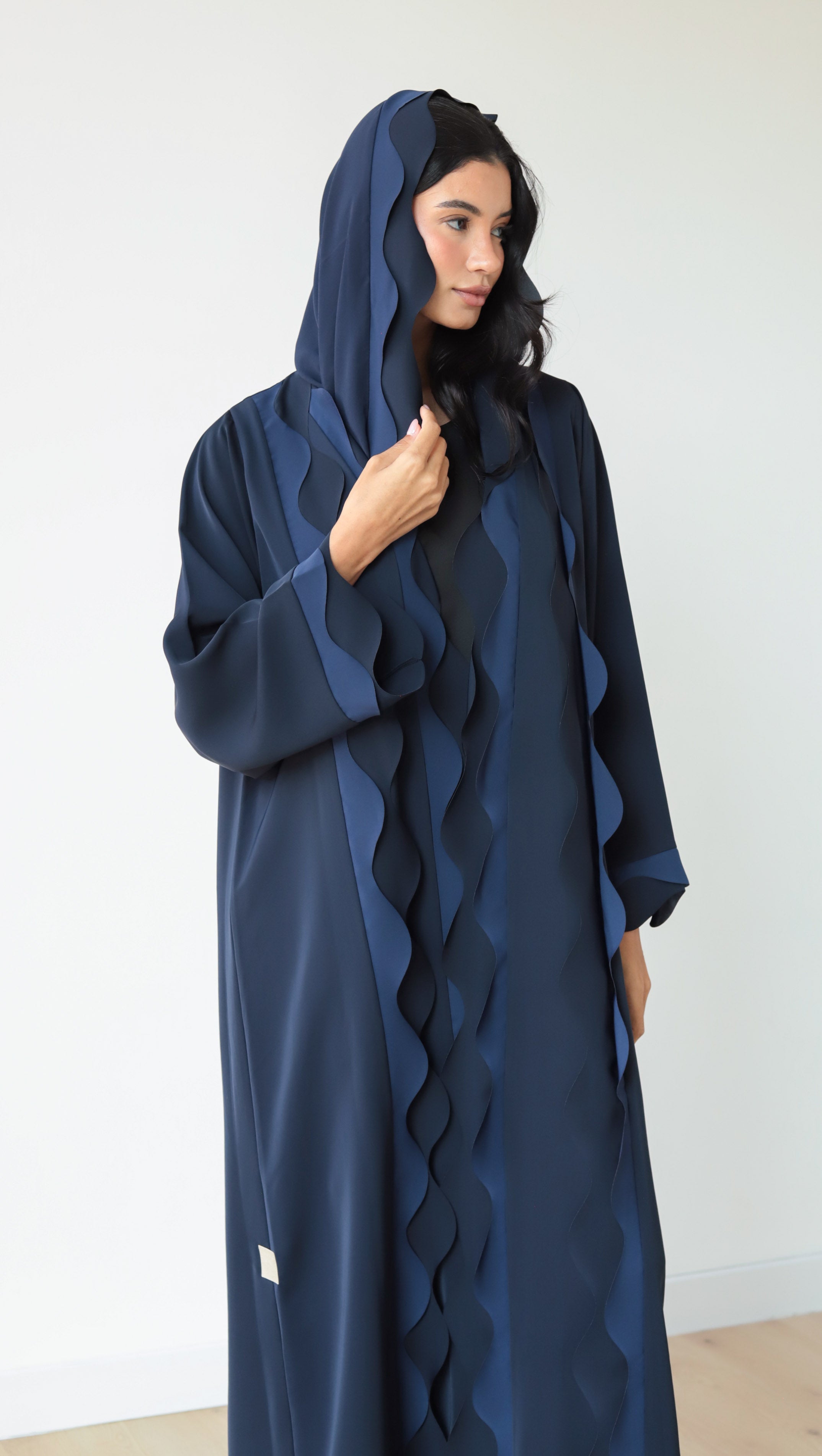 Basic Waves (Dark & Light Blue Abaya) - BasicAbaya
