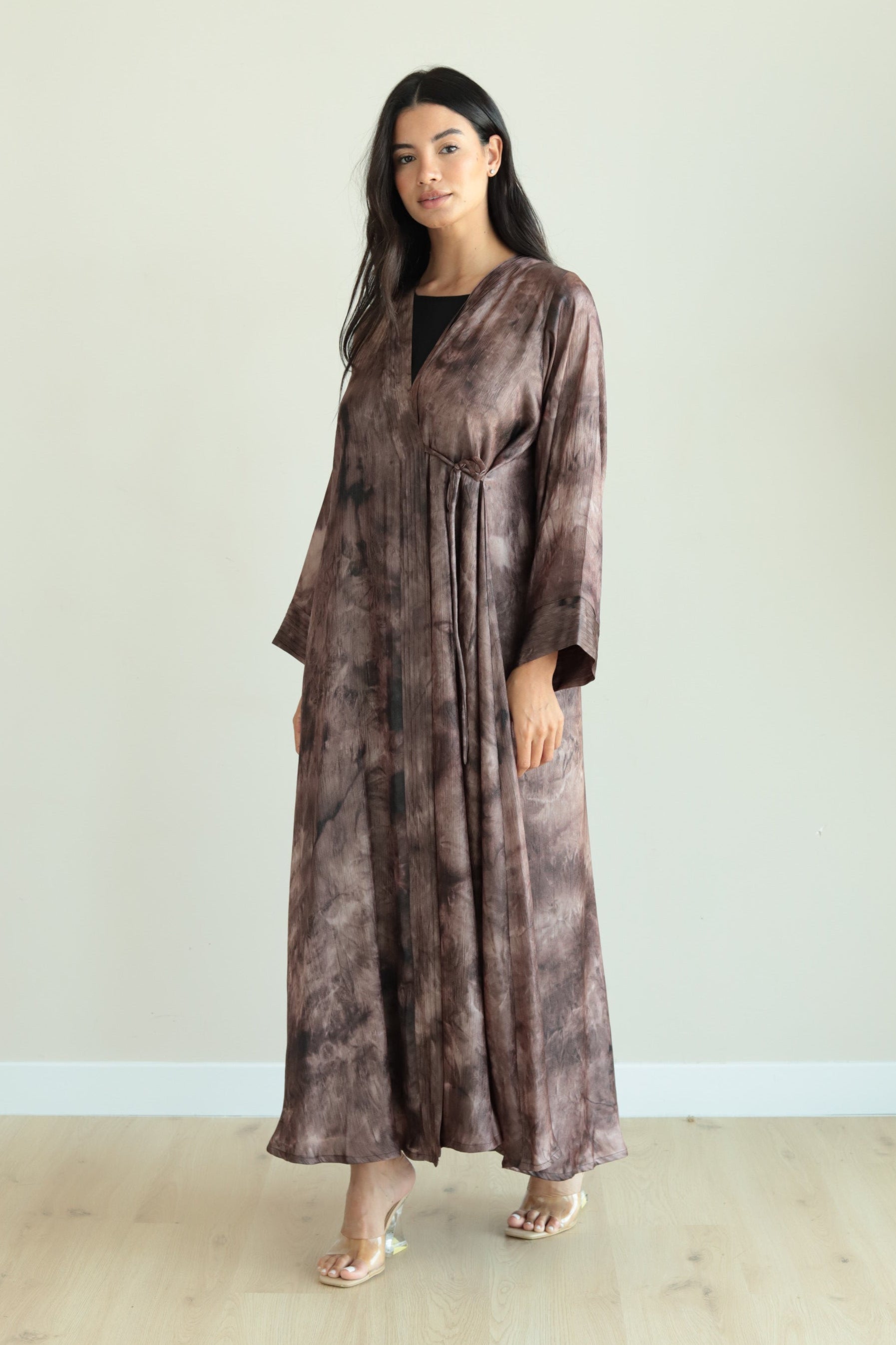 Basic Luna Pleated (Brown Abaya )