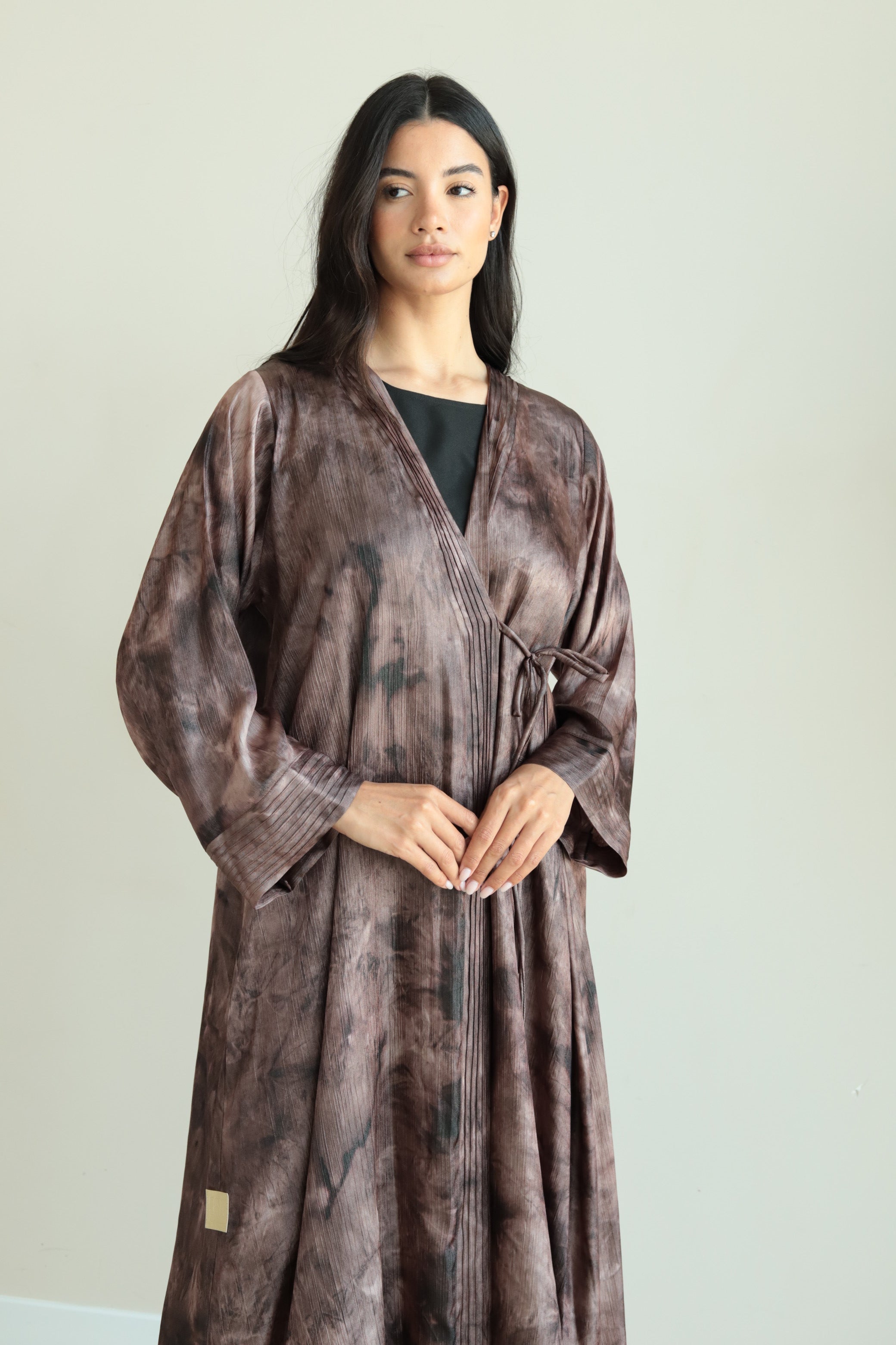 Basic Luna Pleated (Brown Abaya )