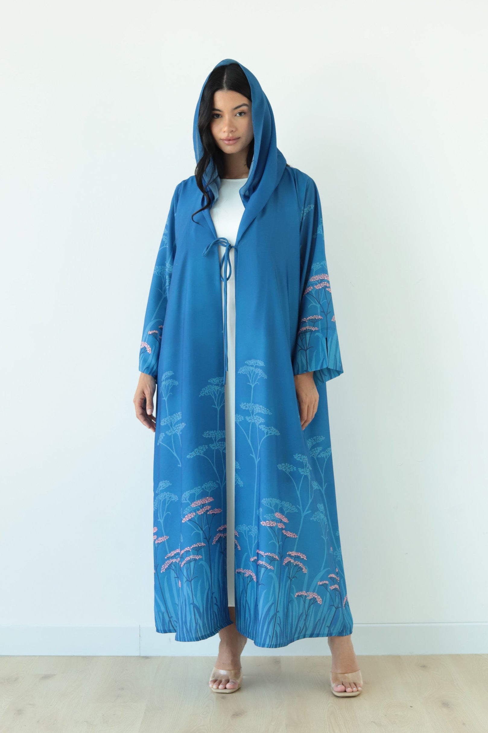 Basic Flowers - Blue Abaya