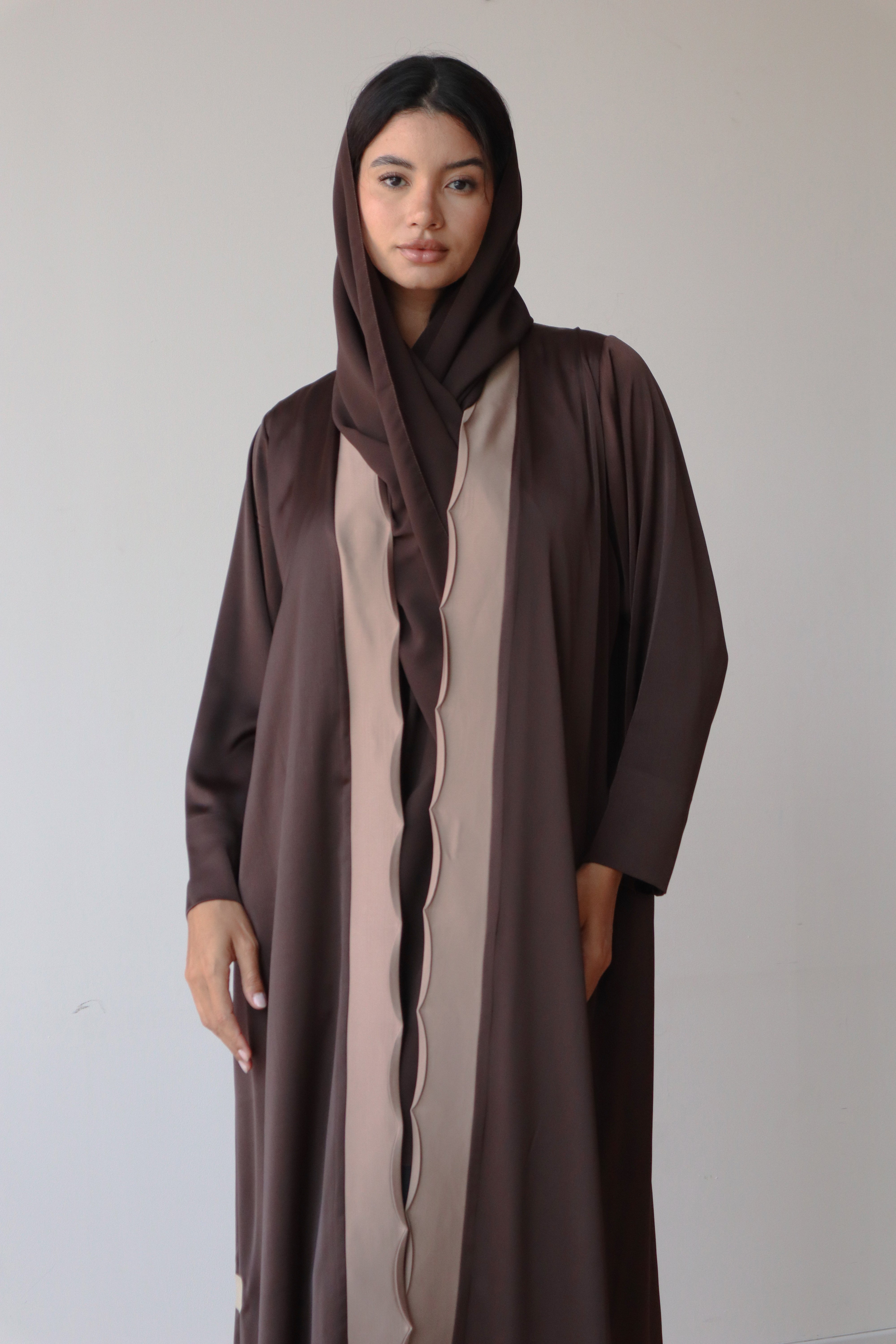 Basic Wavy Panels (Brown and Beige Abaya)
