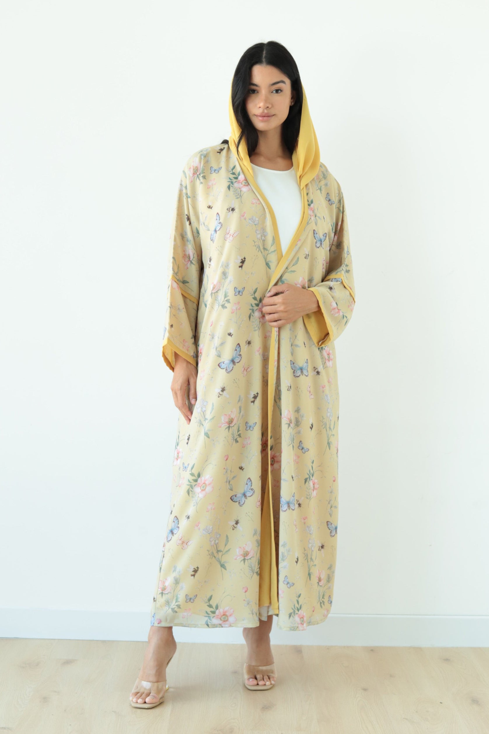 Basic Flowers (Yellow Abaya) - BasicAbaya