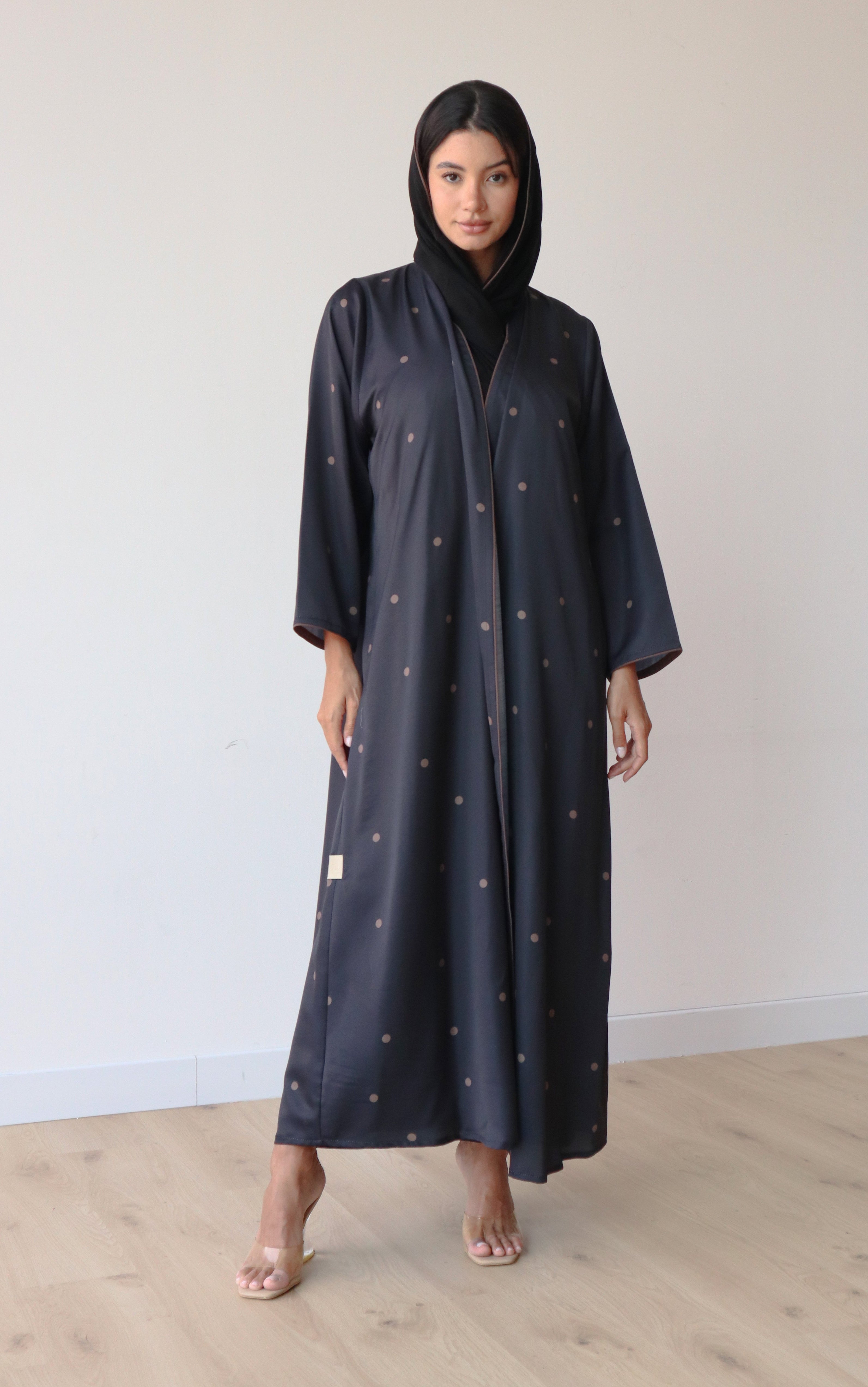 Basic Polka Dot (Black and Brown Abaya)