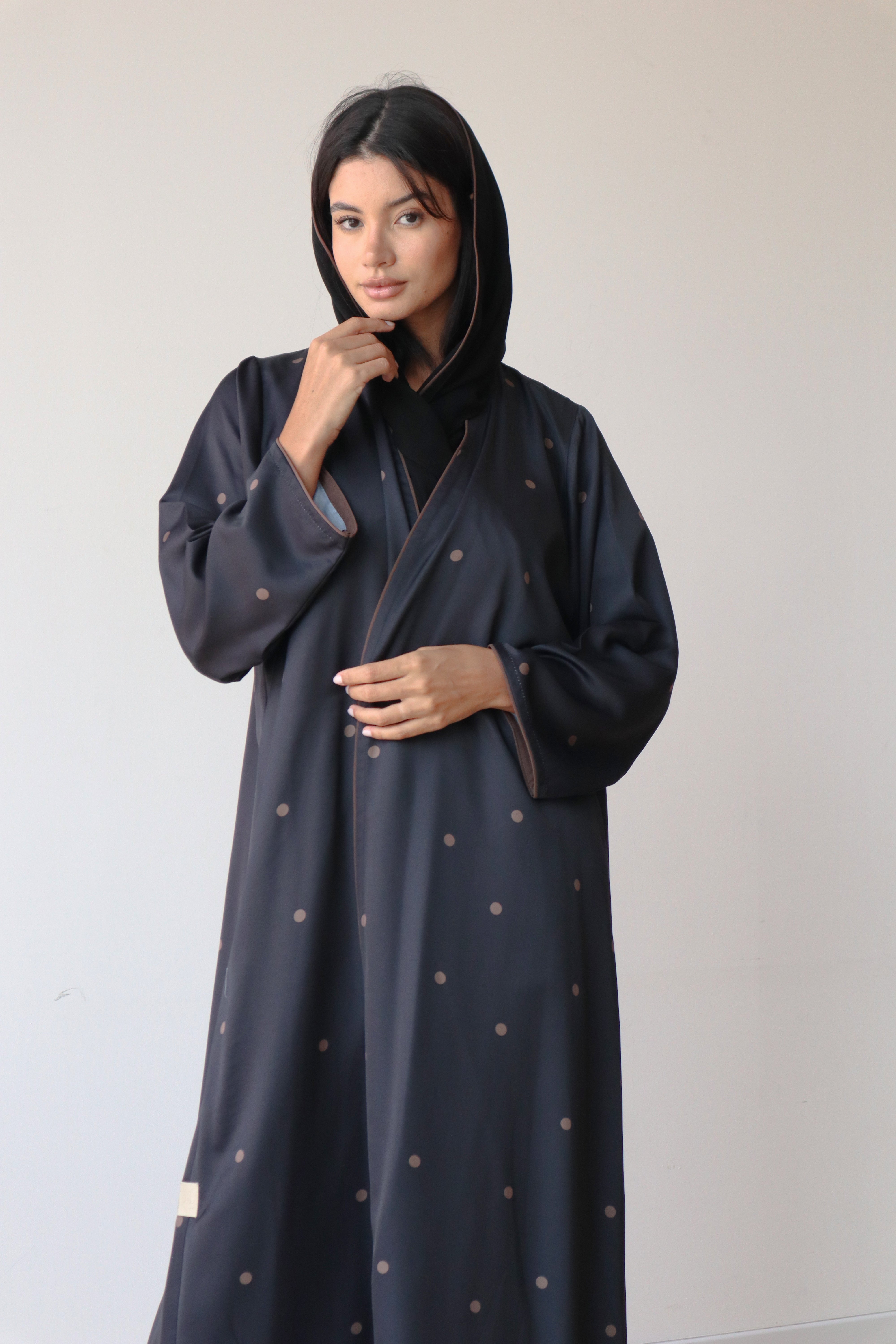 Basic Polka Dot (Black and Brown Abaya)