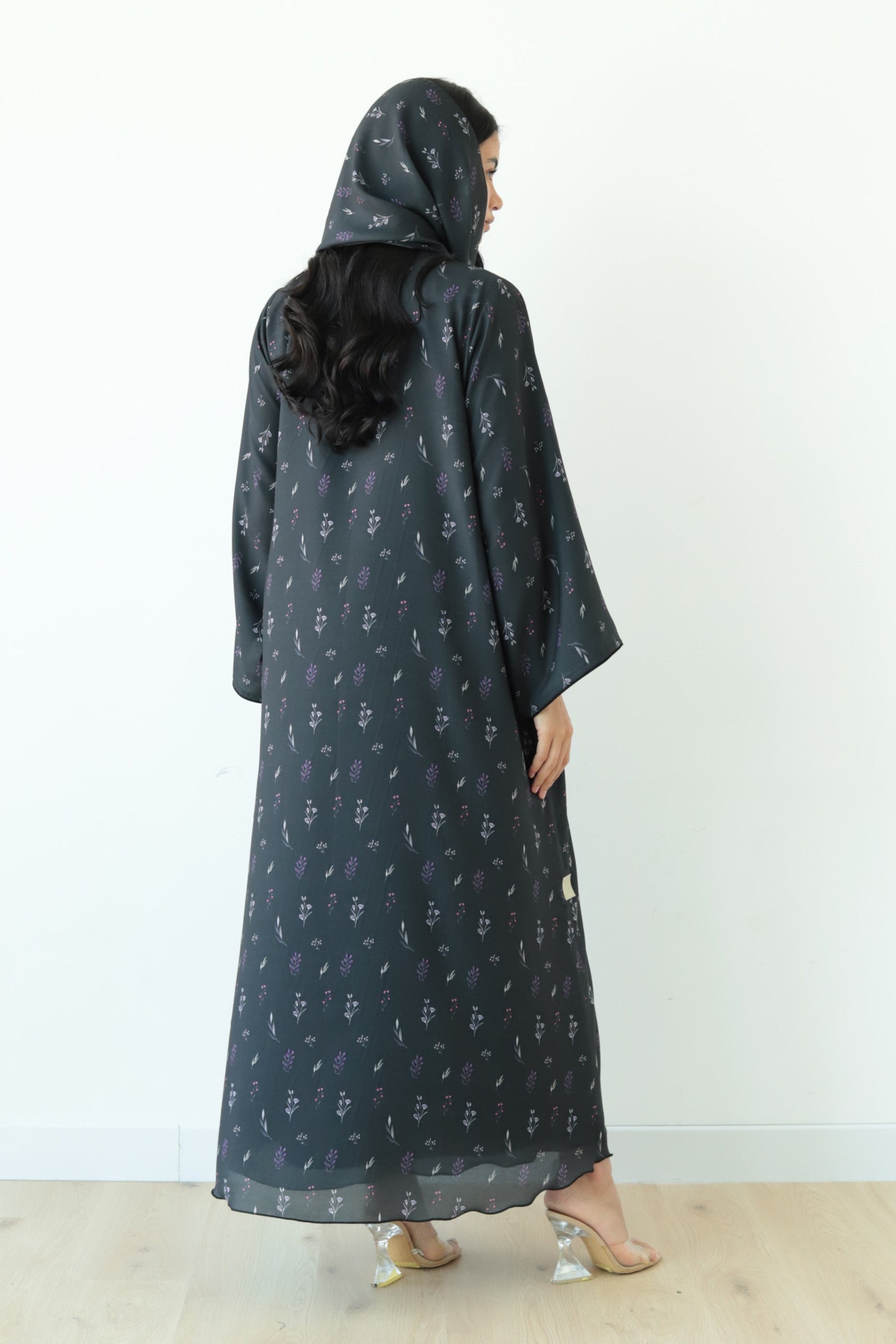 Basic Flowers (Purple Abaya) - BasicAbaya