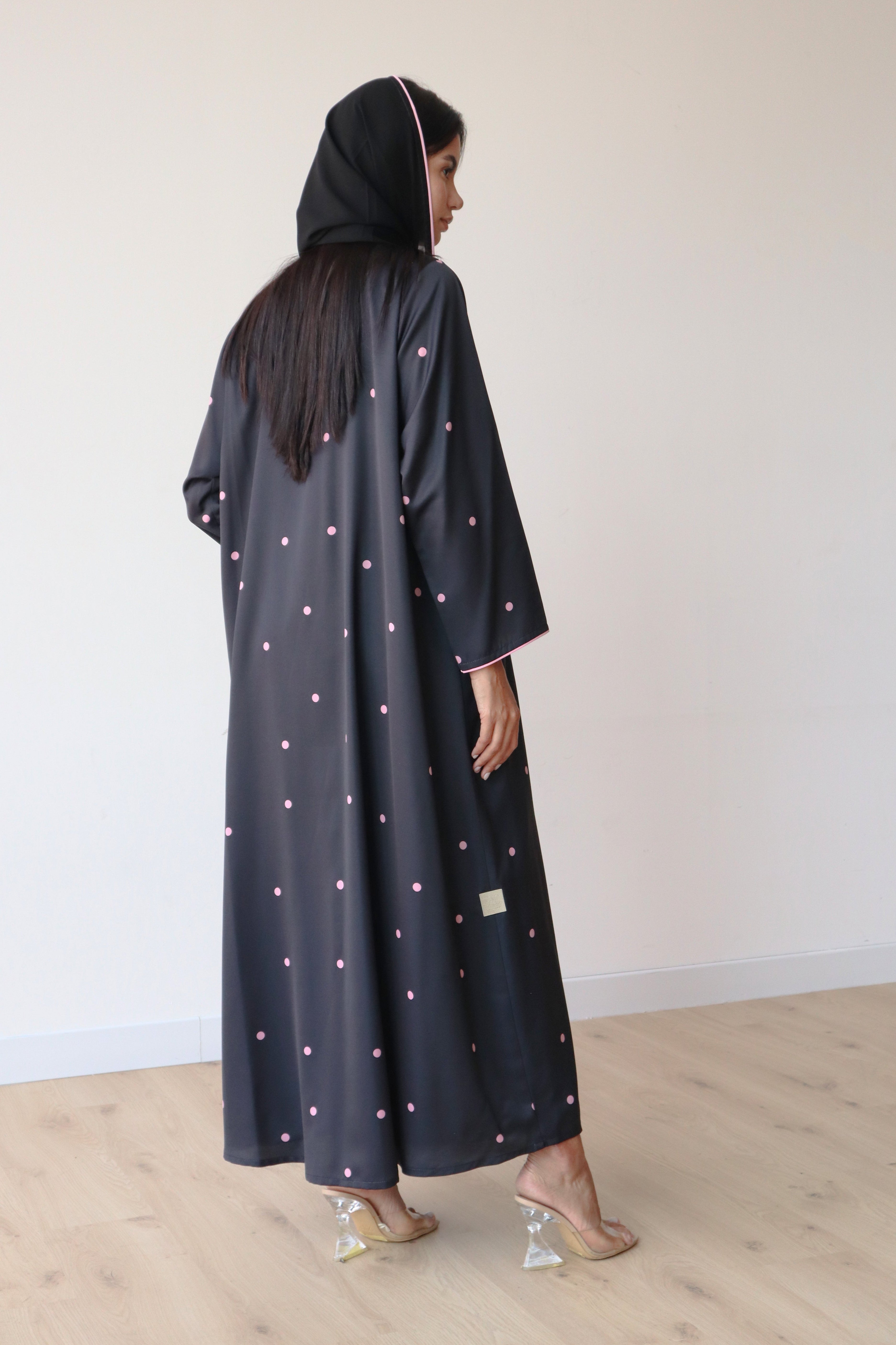 Basic Polka Dot (Black and Pink Abaya)