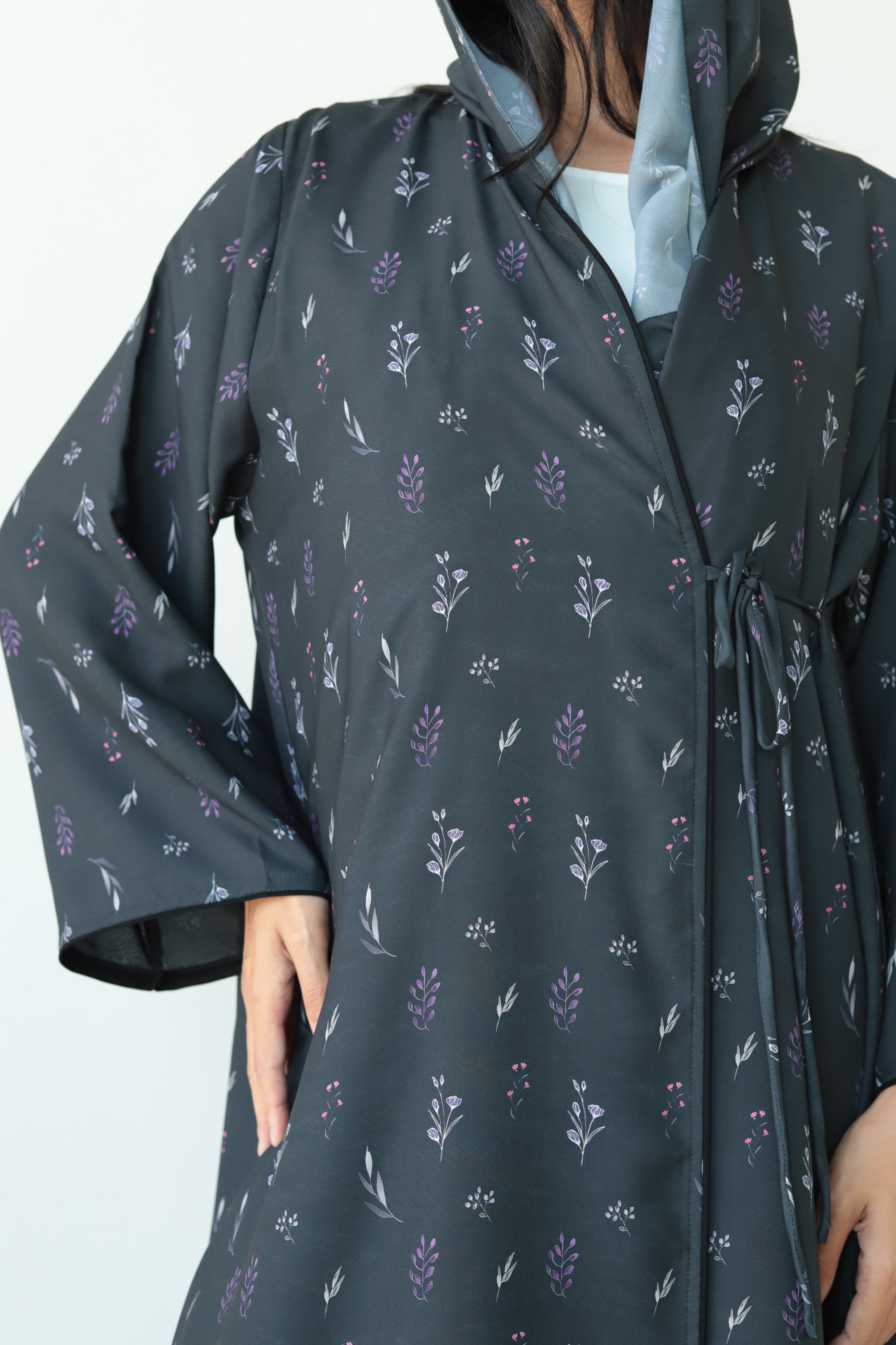 Basic Flowers (Purple Abaya) - BasicAbaya