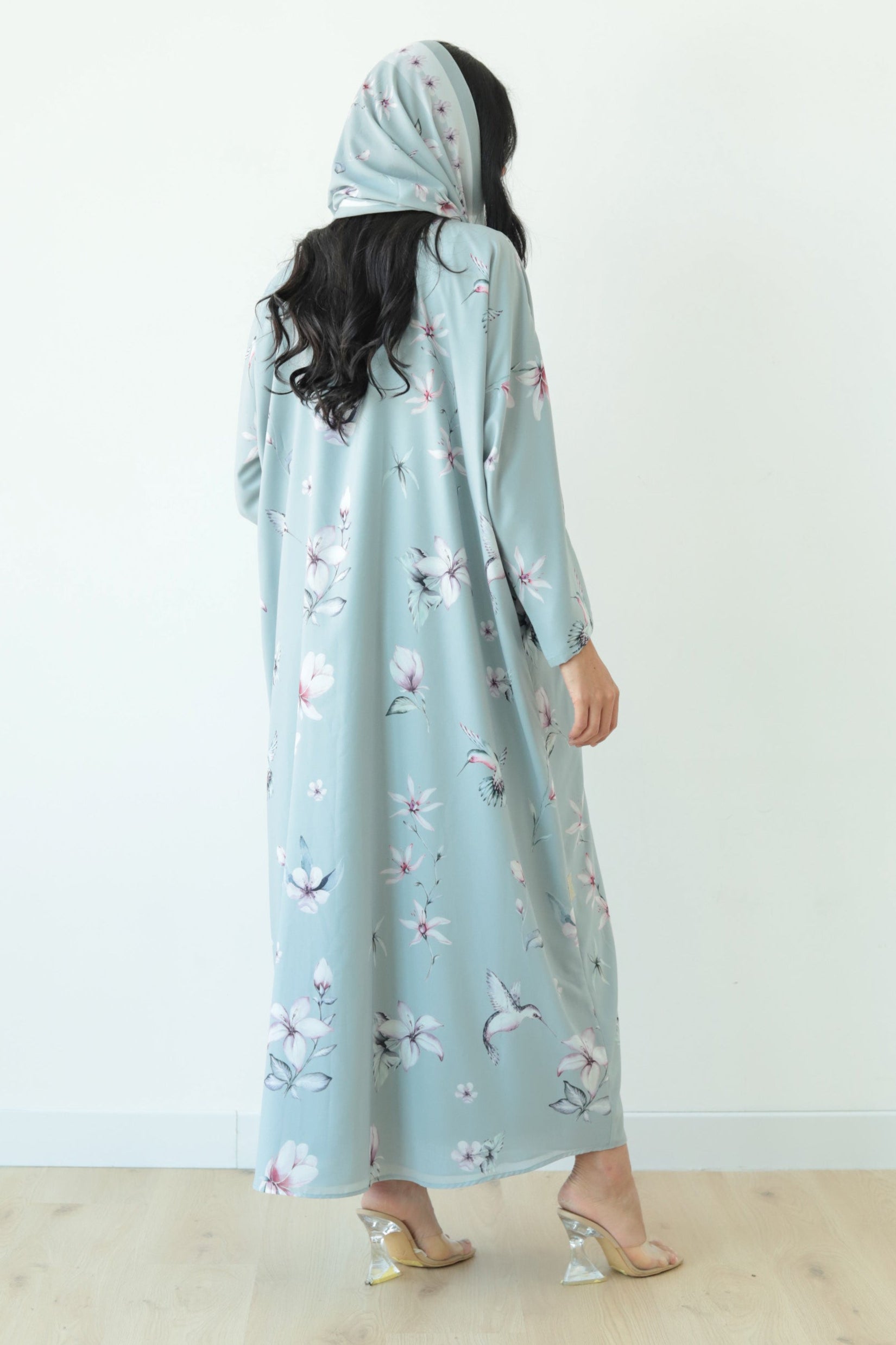 Basic Print Nature (Light Green Abaya)