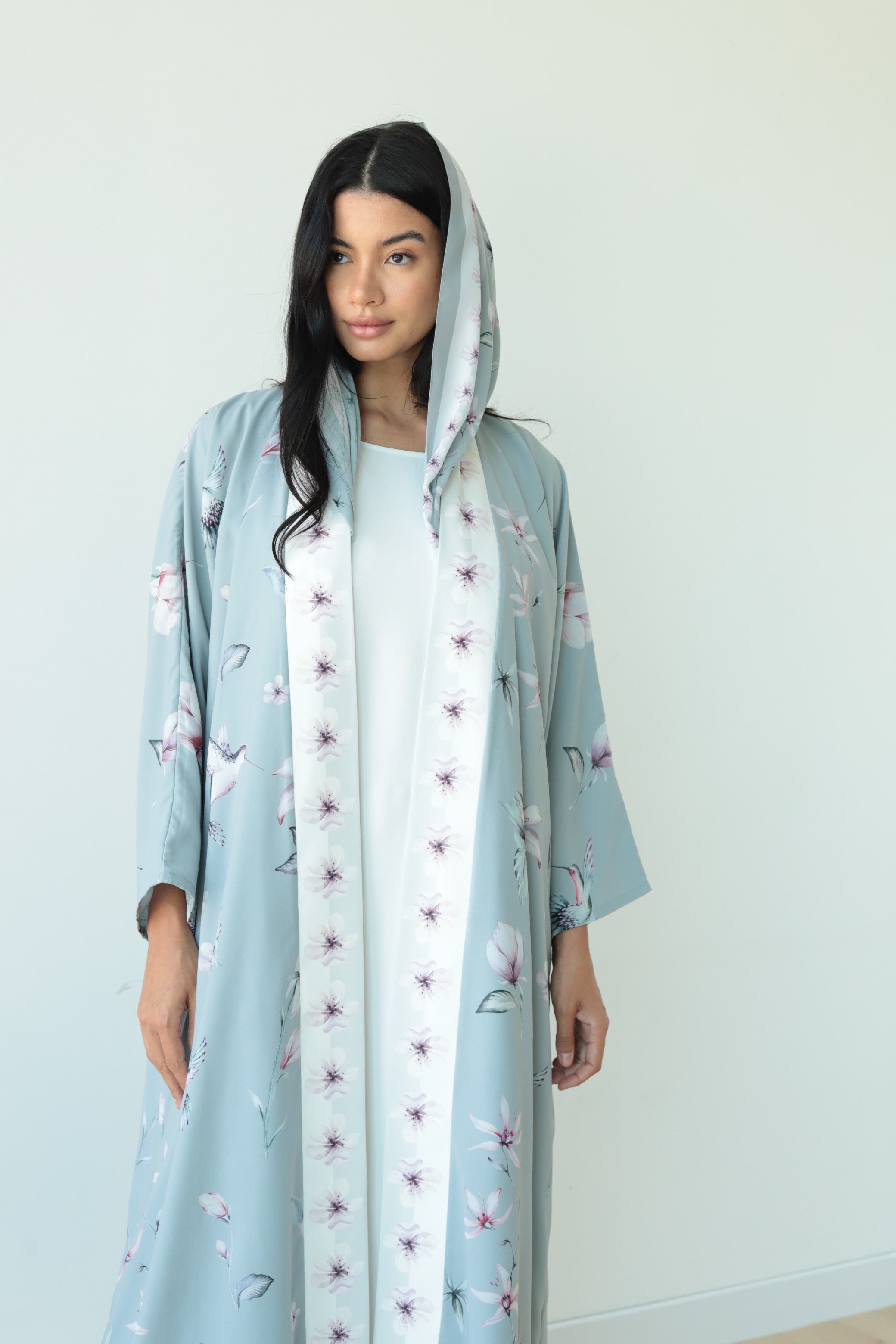 Basic Print Nature (Light Green Abaya)