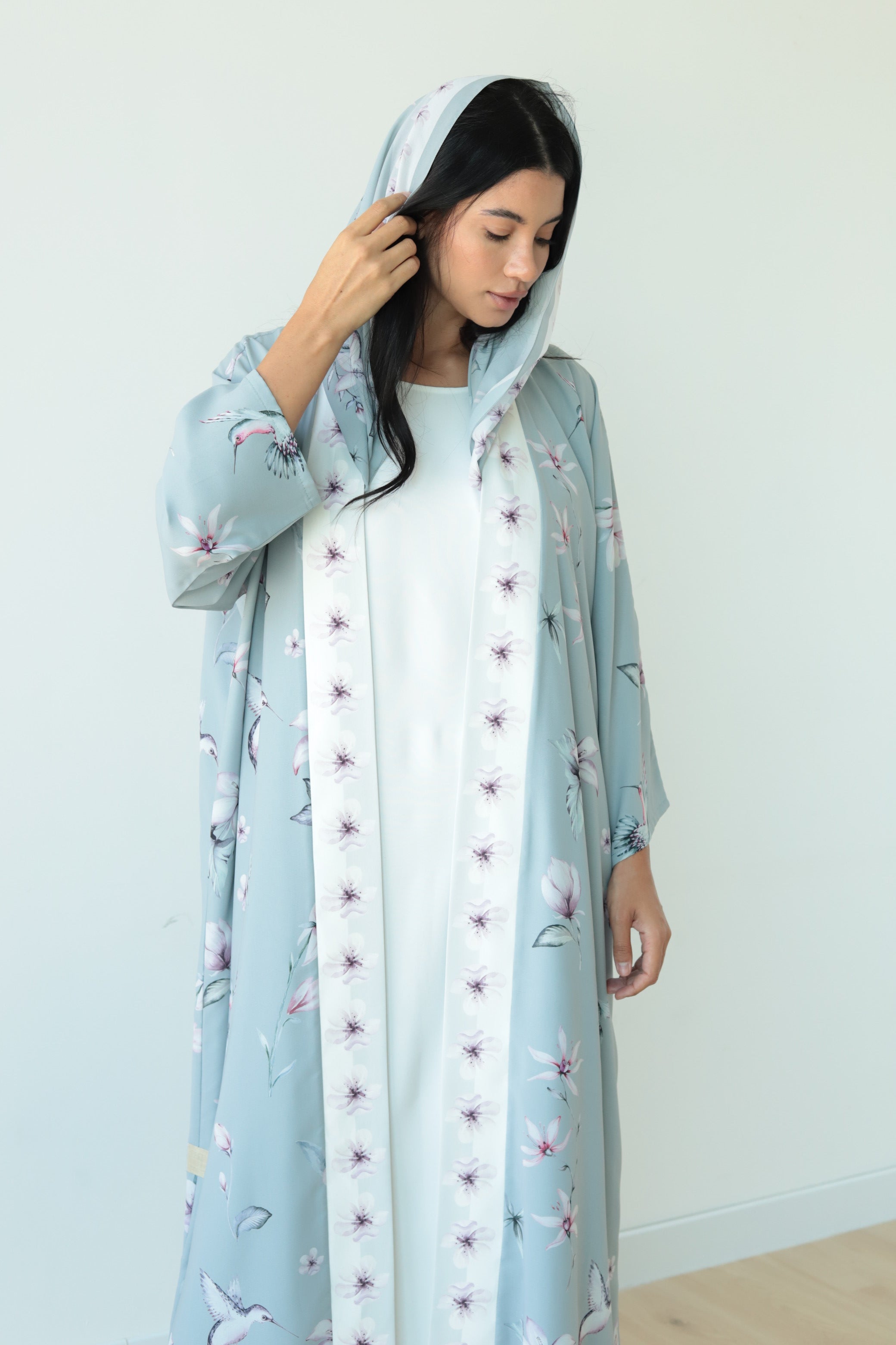 Basic Print Nature (Light Green Abaya)