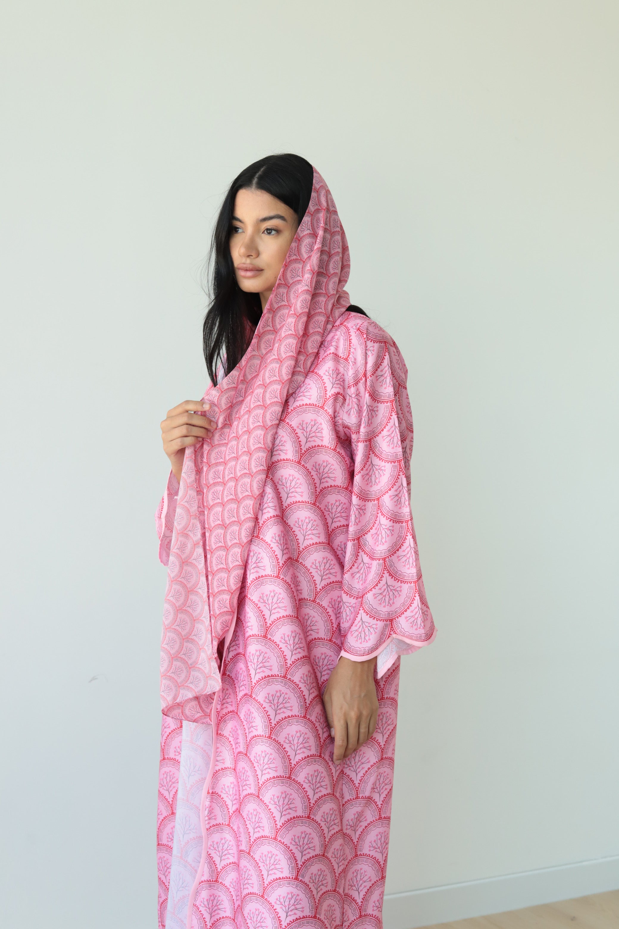 Basic Print Blossom (Pink Abaya)