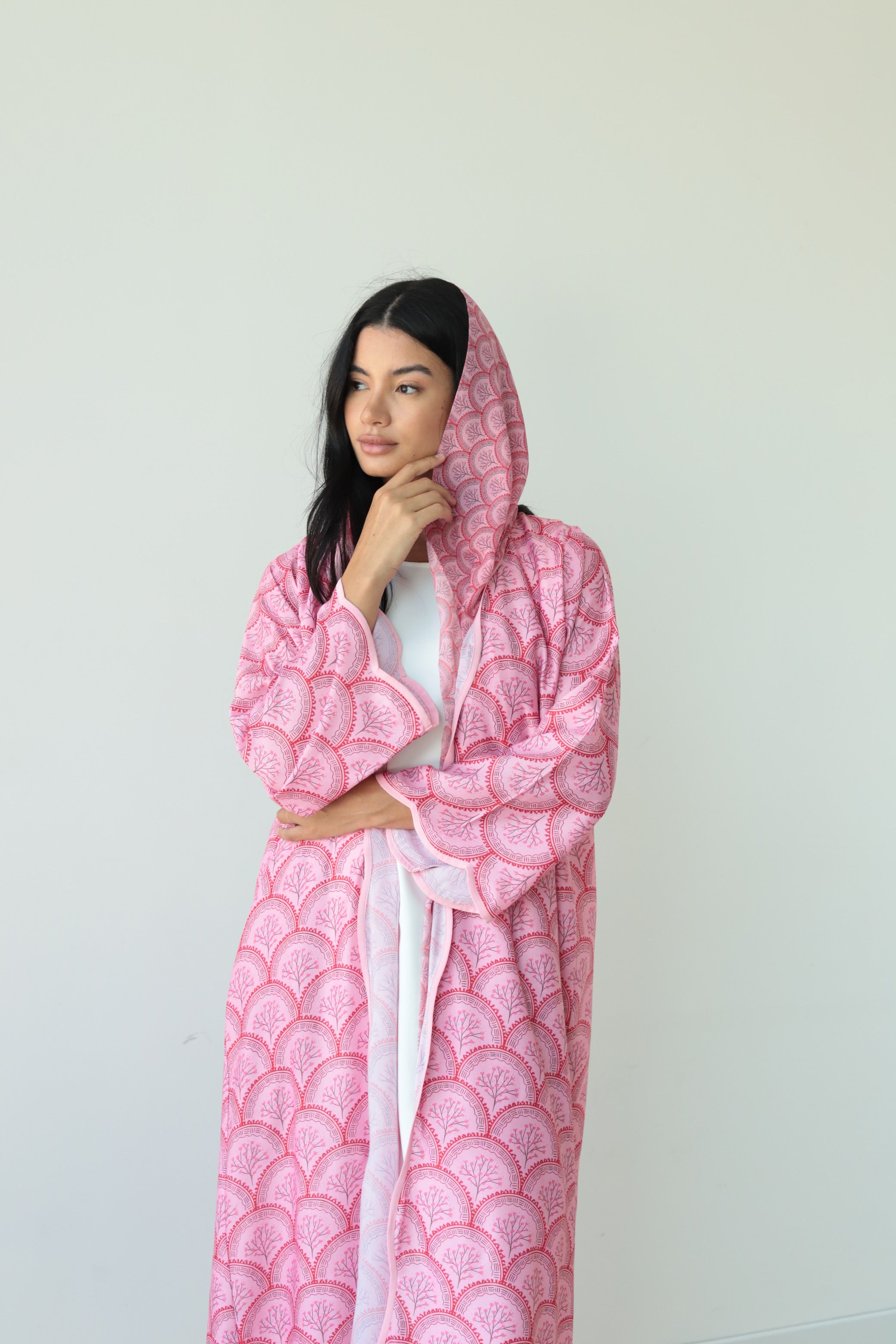 Basic Print Blossom (Pink Abaya)