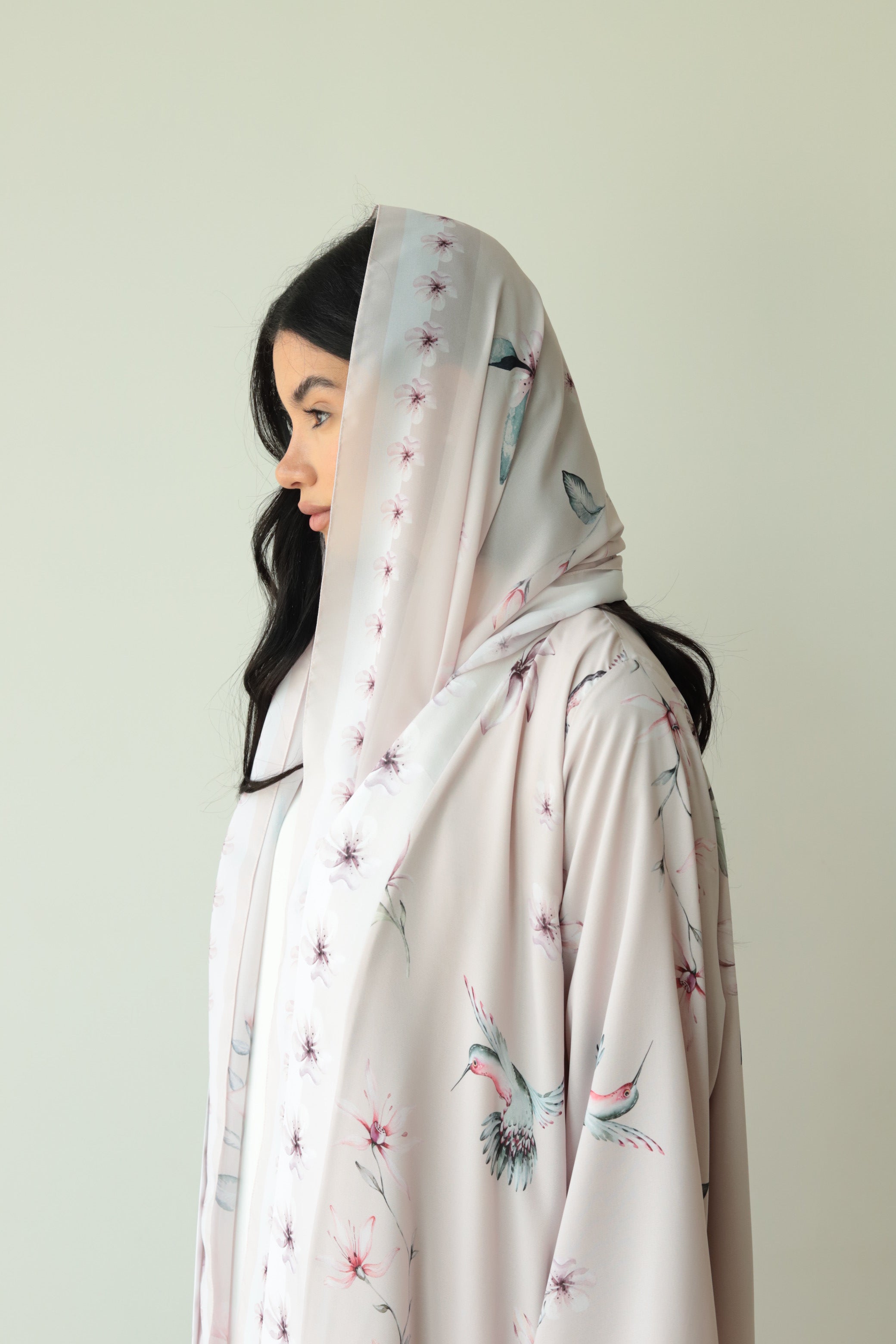 Basic Print Nature (Light Pink Abaya)