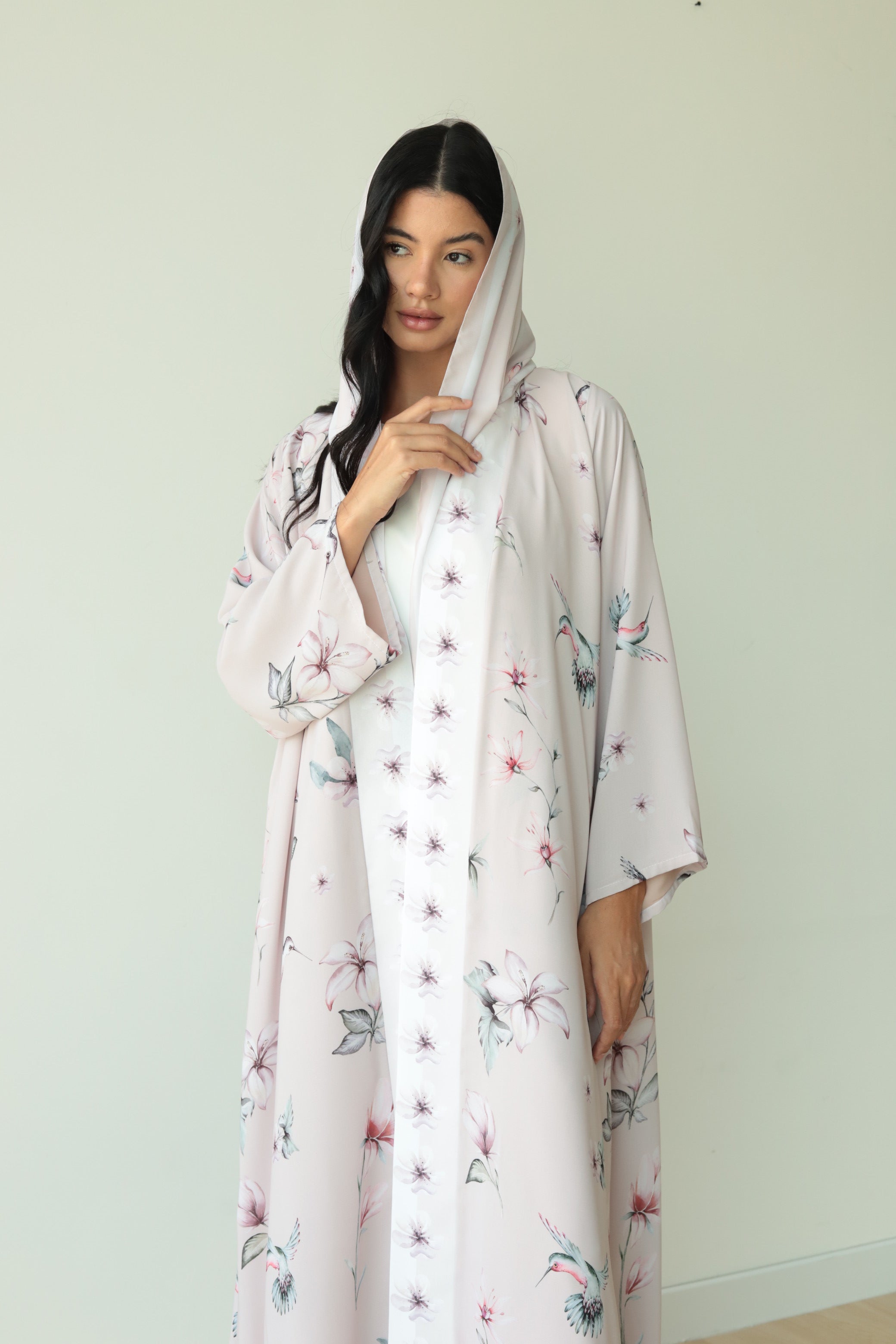 Basic Print Nature (Light Pink Abaya)