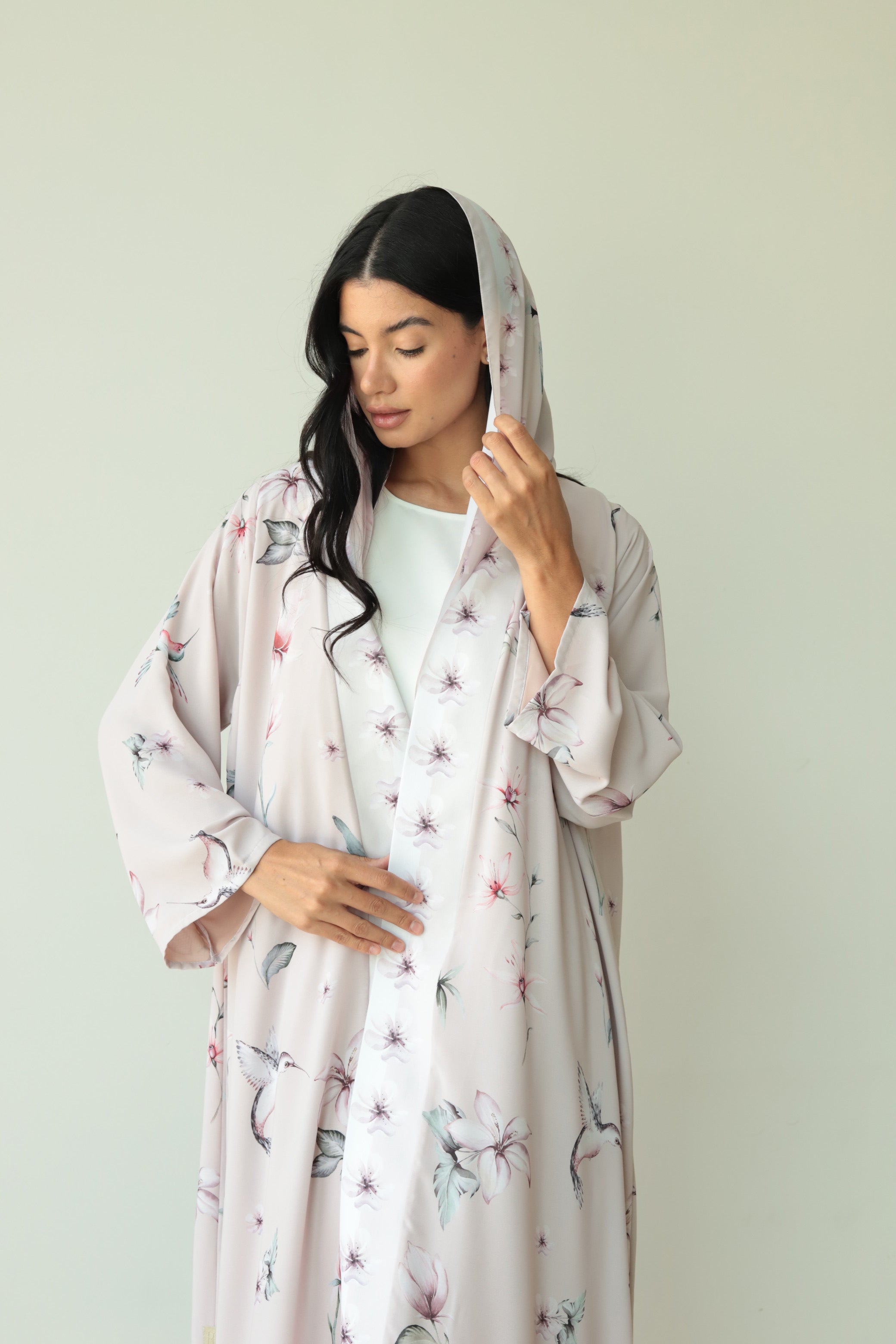 Basic Print Nature (Light Pink Abaya)