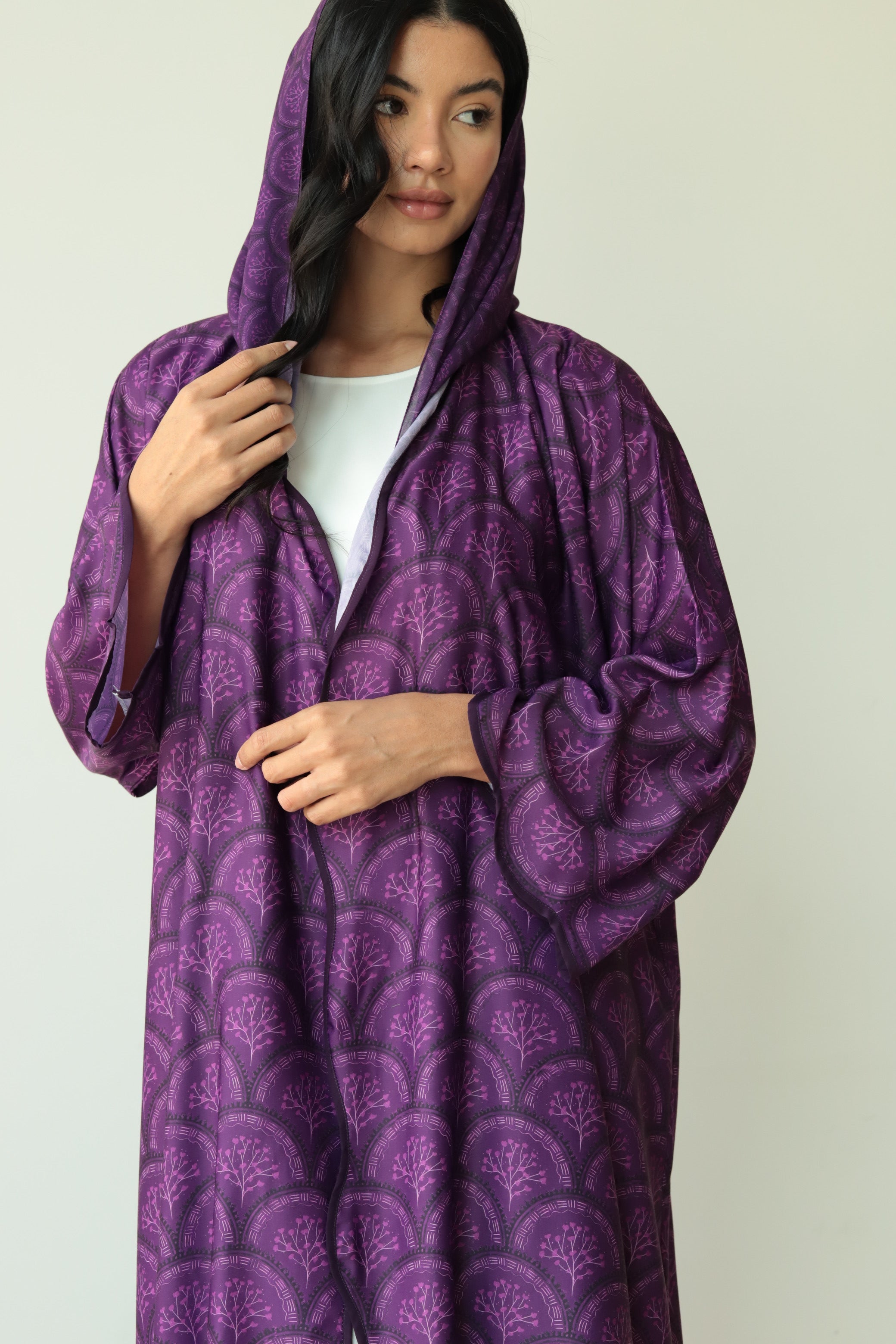 Basic Print Blossom (Purple Abaya)
