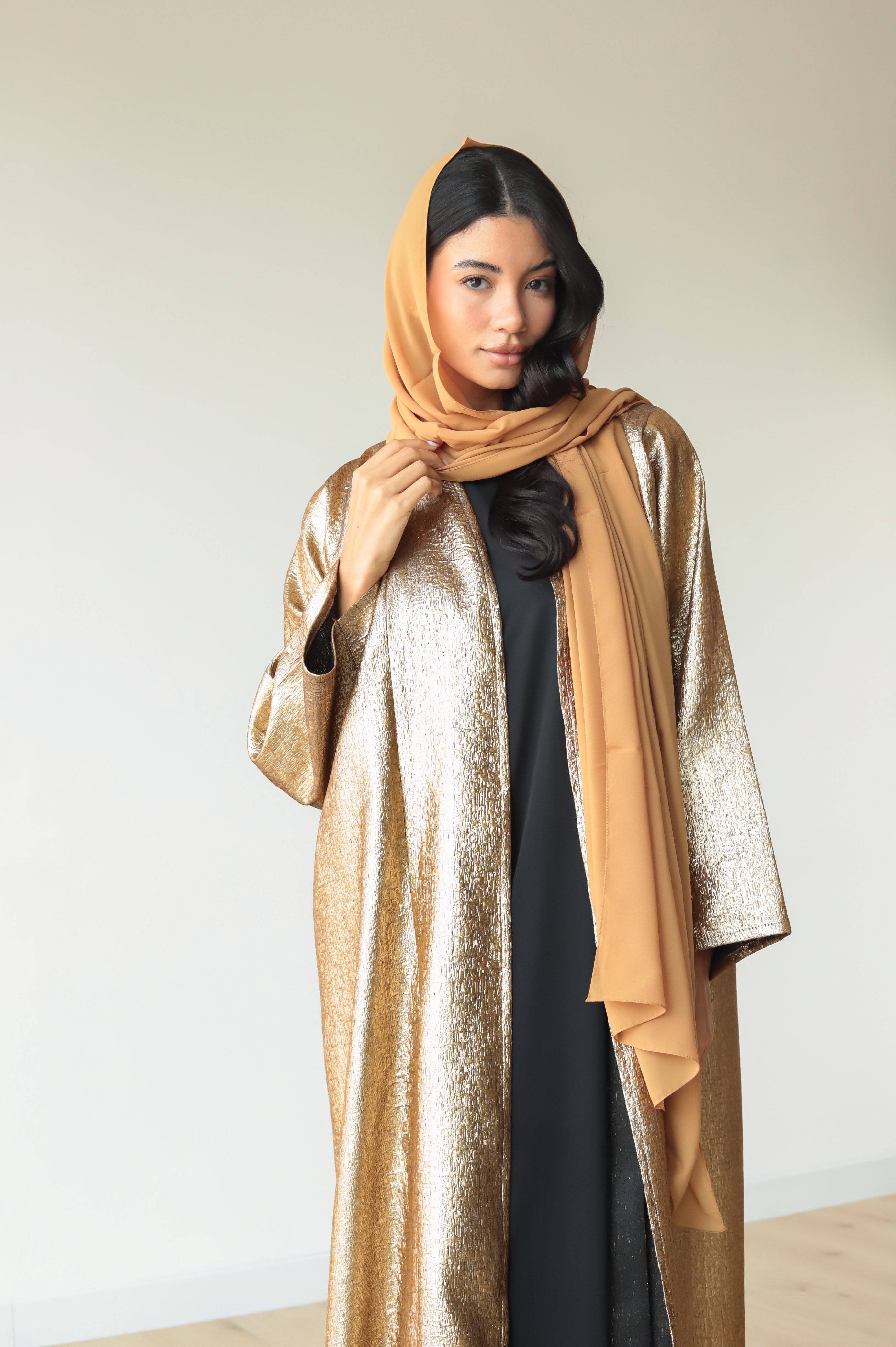 Elham Alarif - Basic Brocade (Gold Abaya)
