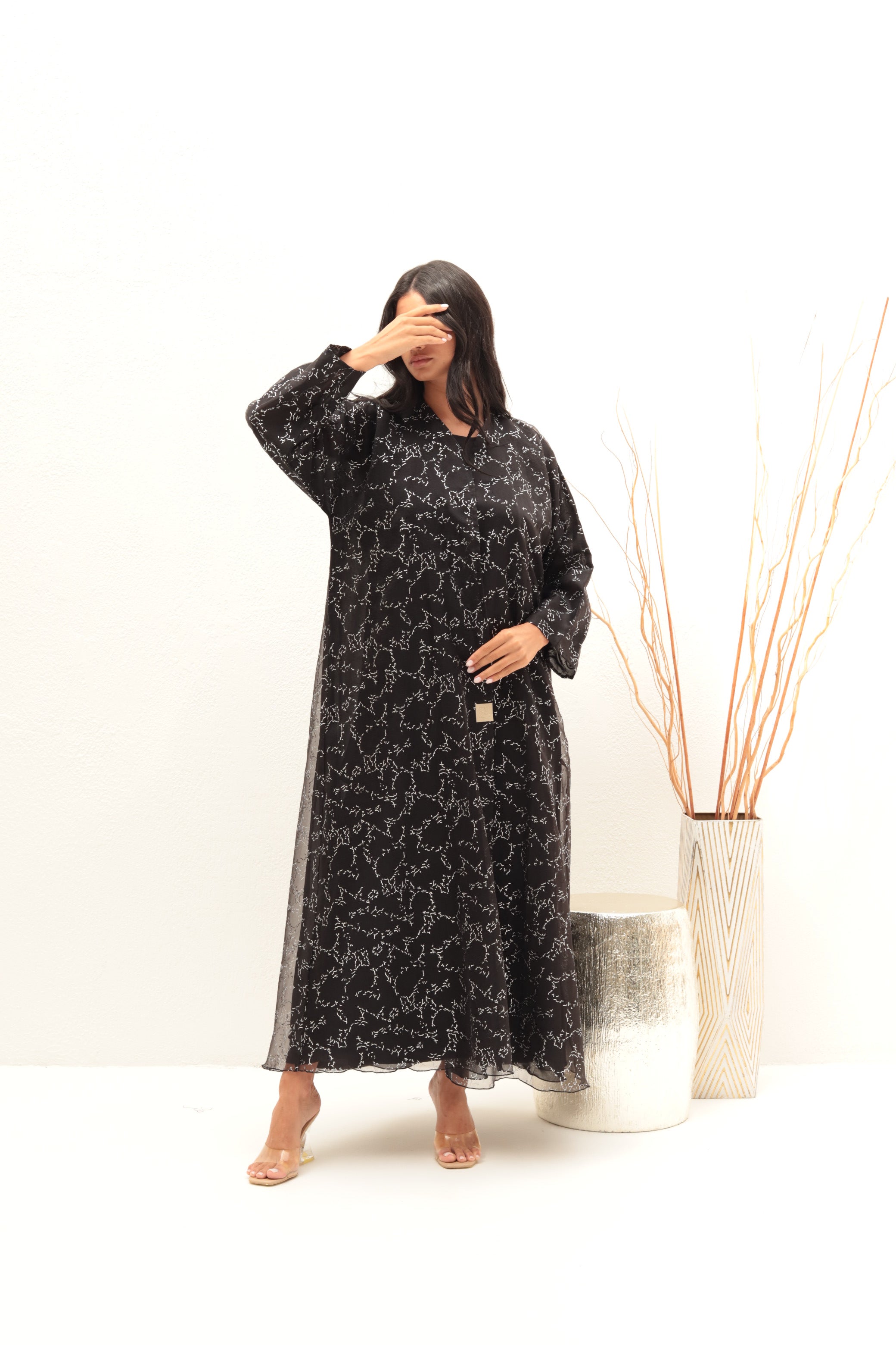 Basic Shiny Touch ( Silver Abaya)