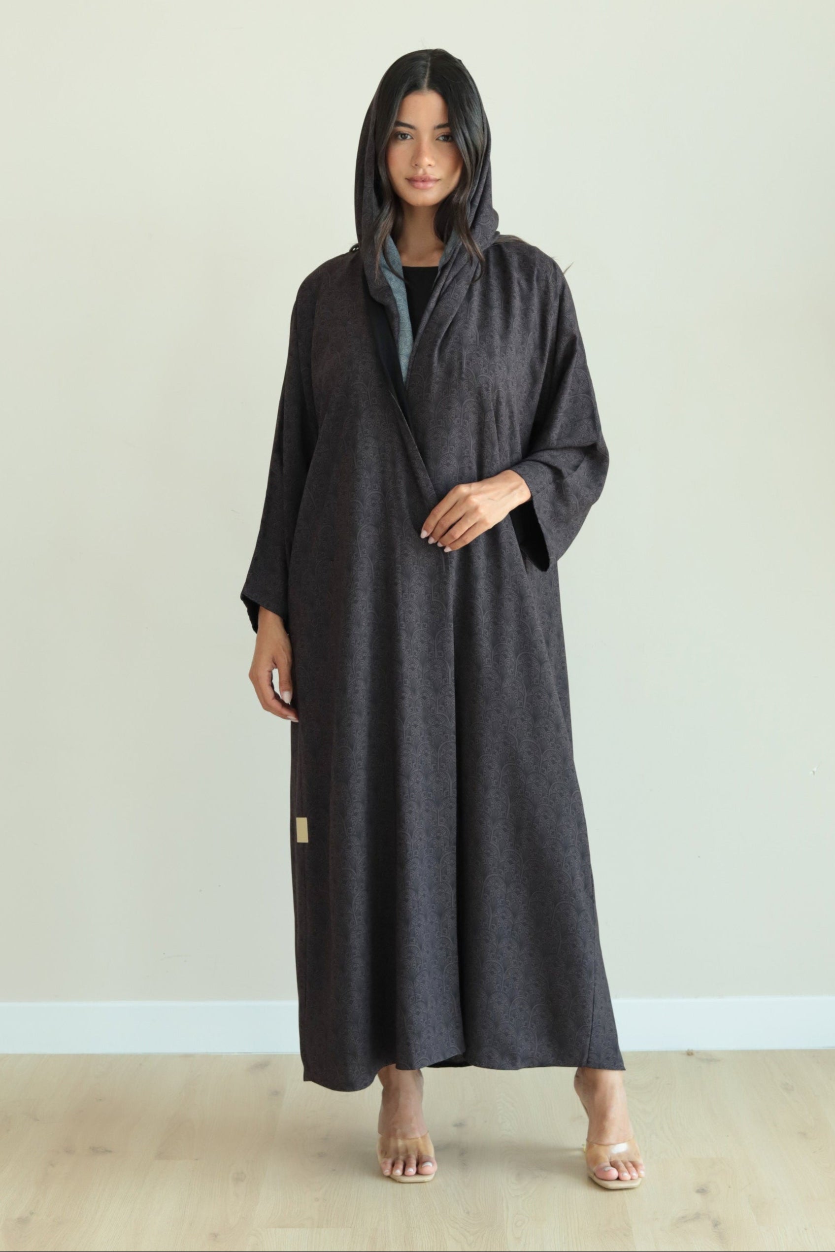 Basic Arabic Prints Reversible (Black & Brown Abaya)