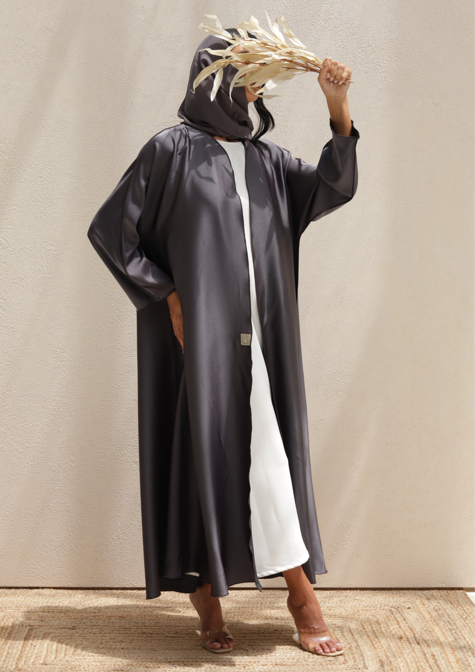 Basic Reversible (Black/Grey Abaya) - BasicAbaya