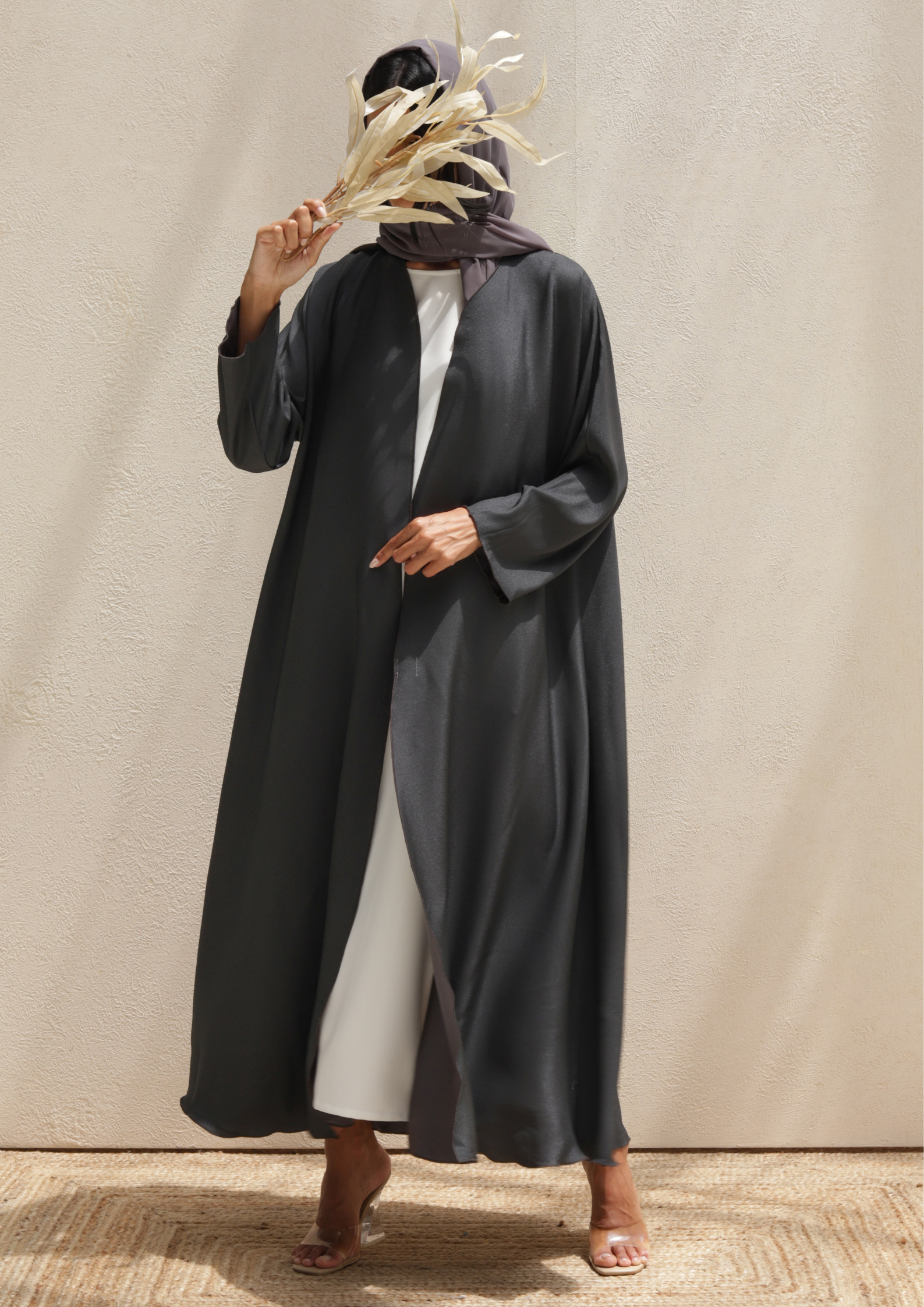 Basic Reversible (Black/Grey Abaya) - BasicAbaya
