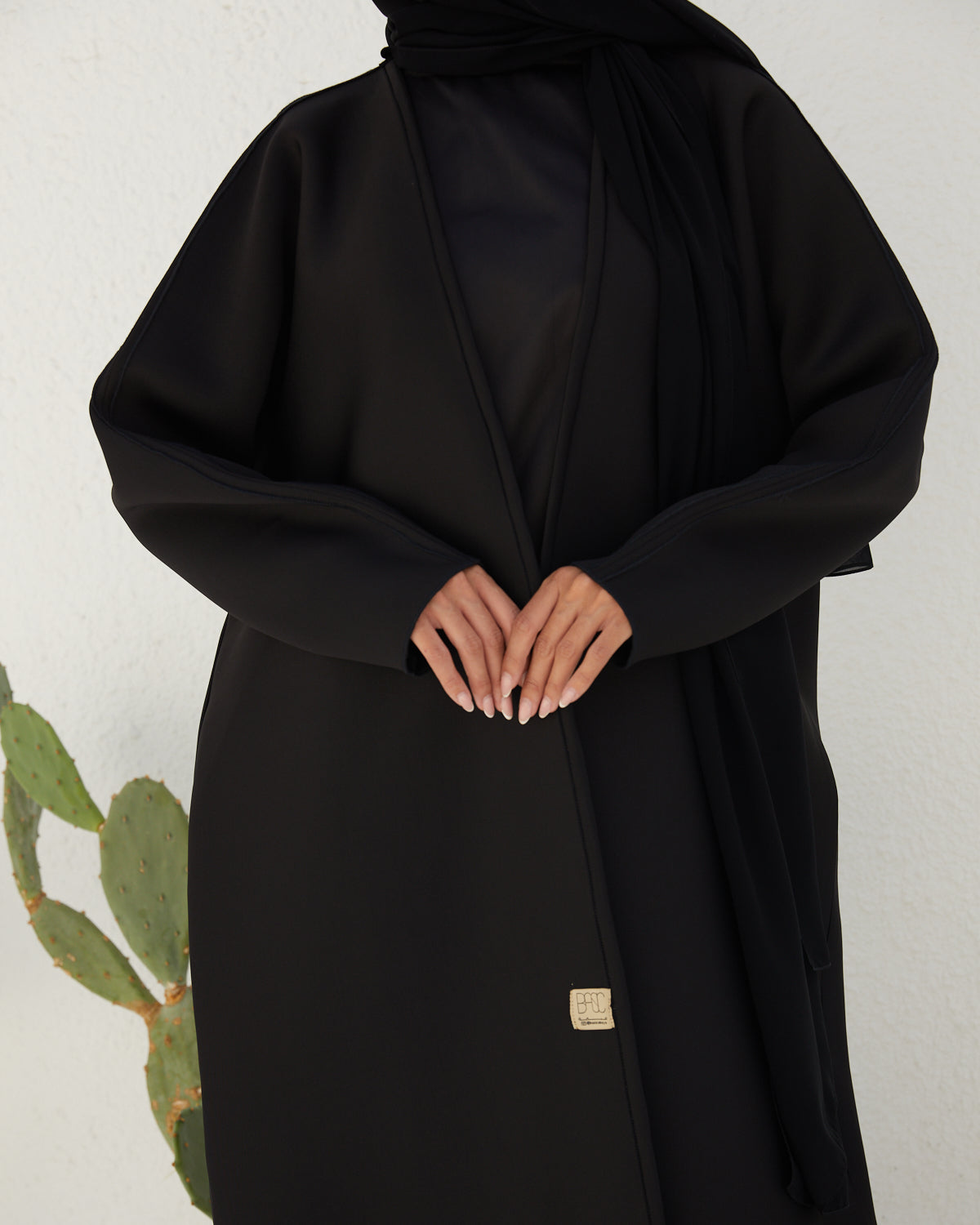 Basic 14 Fourteen Black Heavy Crepe Abaya Look 3 From The Latest Online Dubai Abayas Collection
