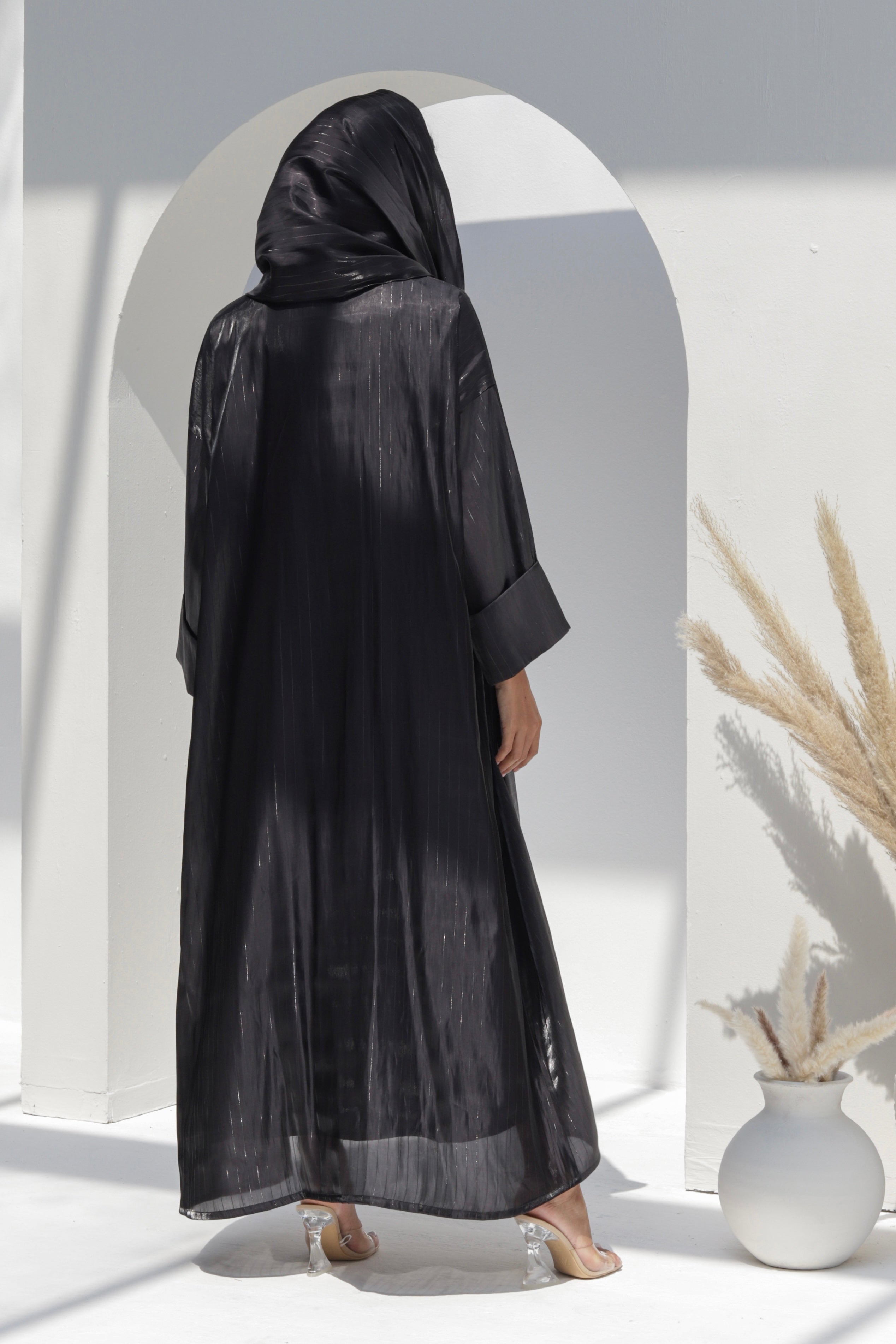 Basic 17 Seventeen Organza Black Abaya Dress Look 3 By Dubai Abaya Collection