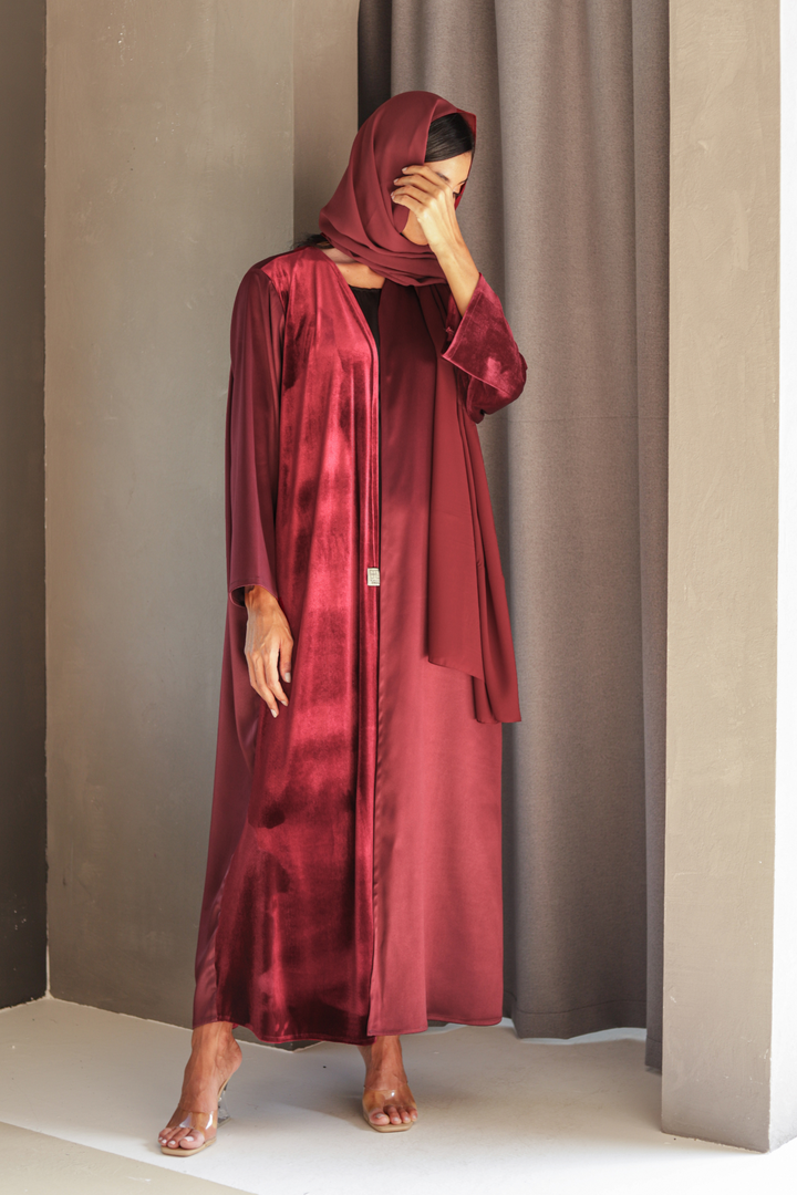 Basic Velvet (Maroon Abaya - Ready to Wear