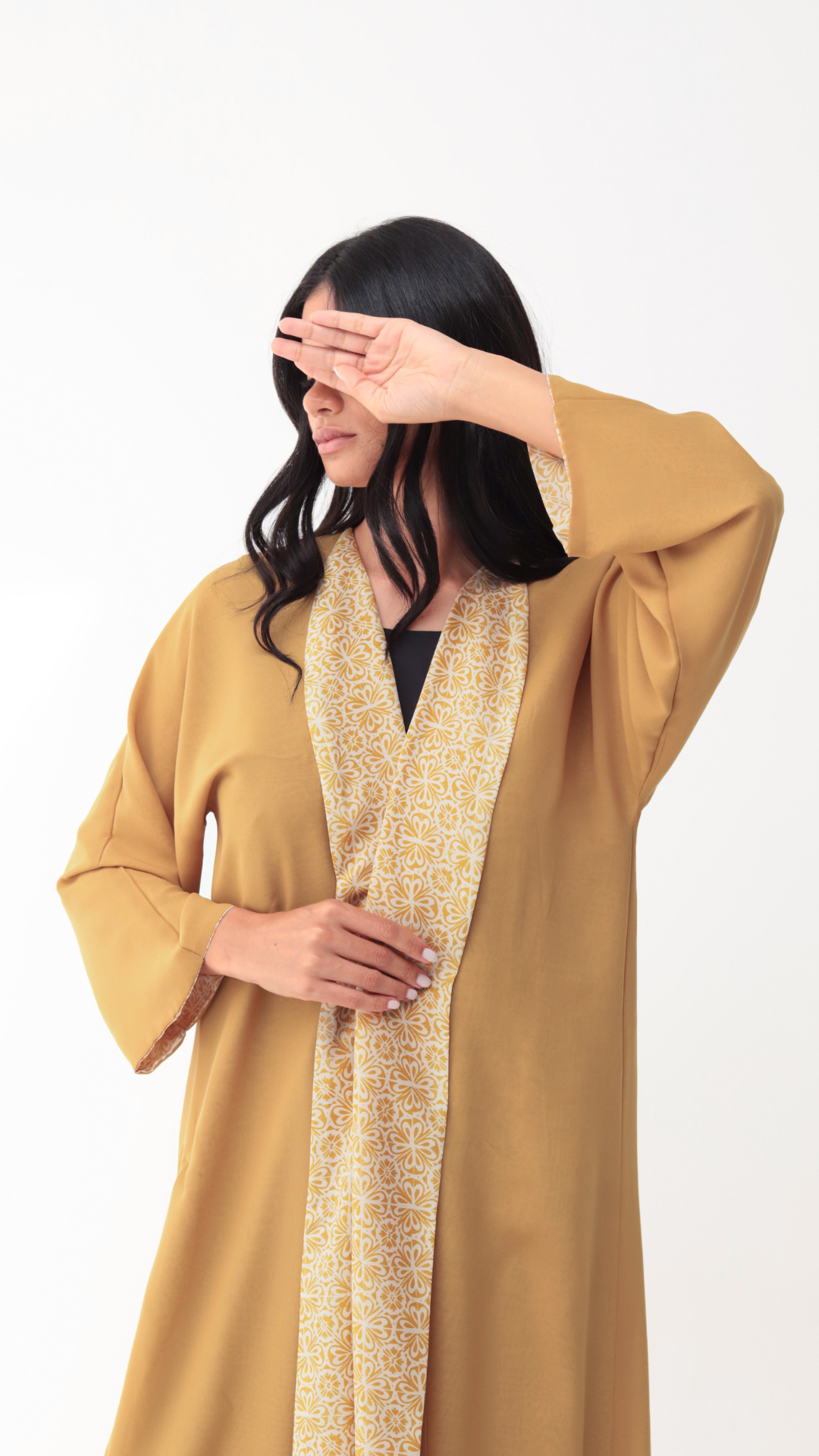 Basic Arabic Prints Reversible - Yellow Abaya