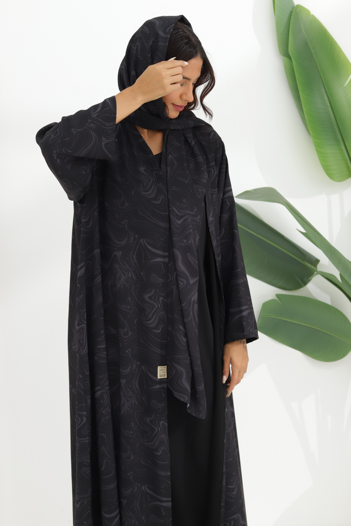 Basic Swirl New (Grey/Black Abaya)