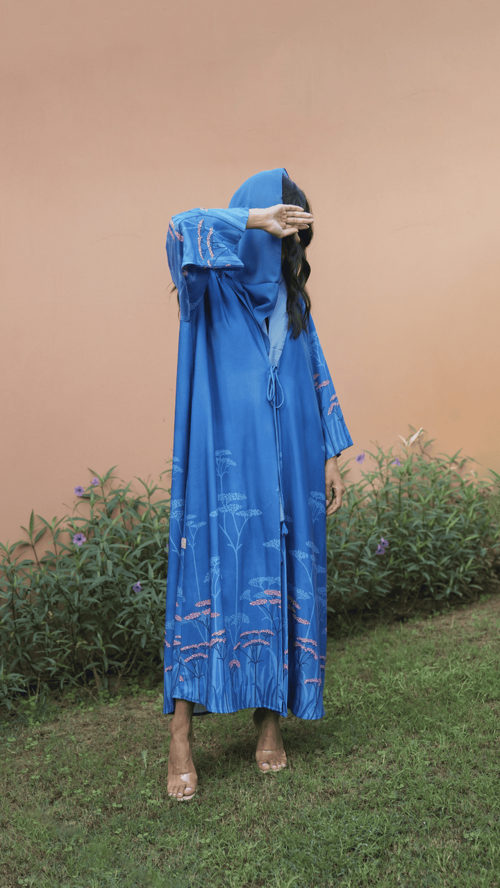 Basic Flowers - Rawan Blue Abaya