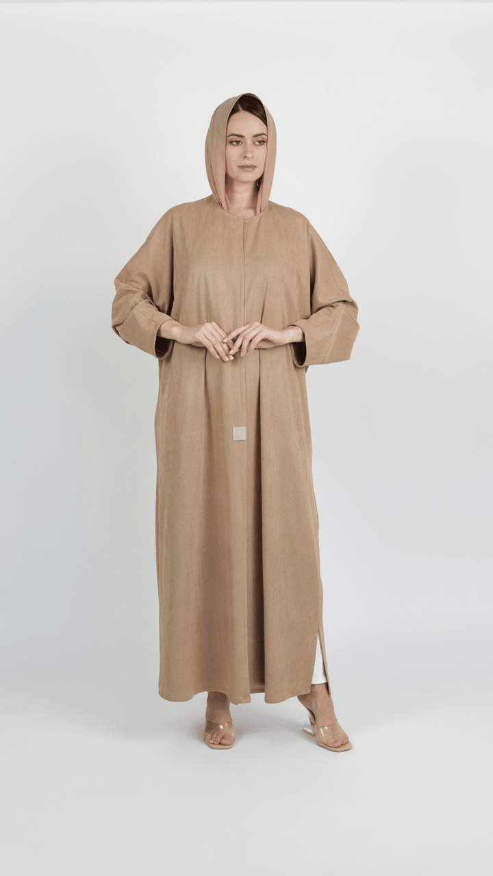 Basic Sweed Stripe (Beige Abaya)