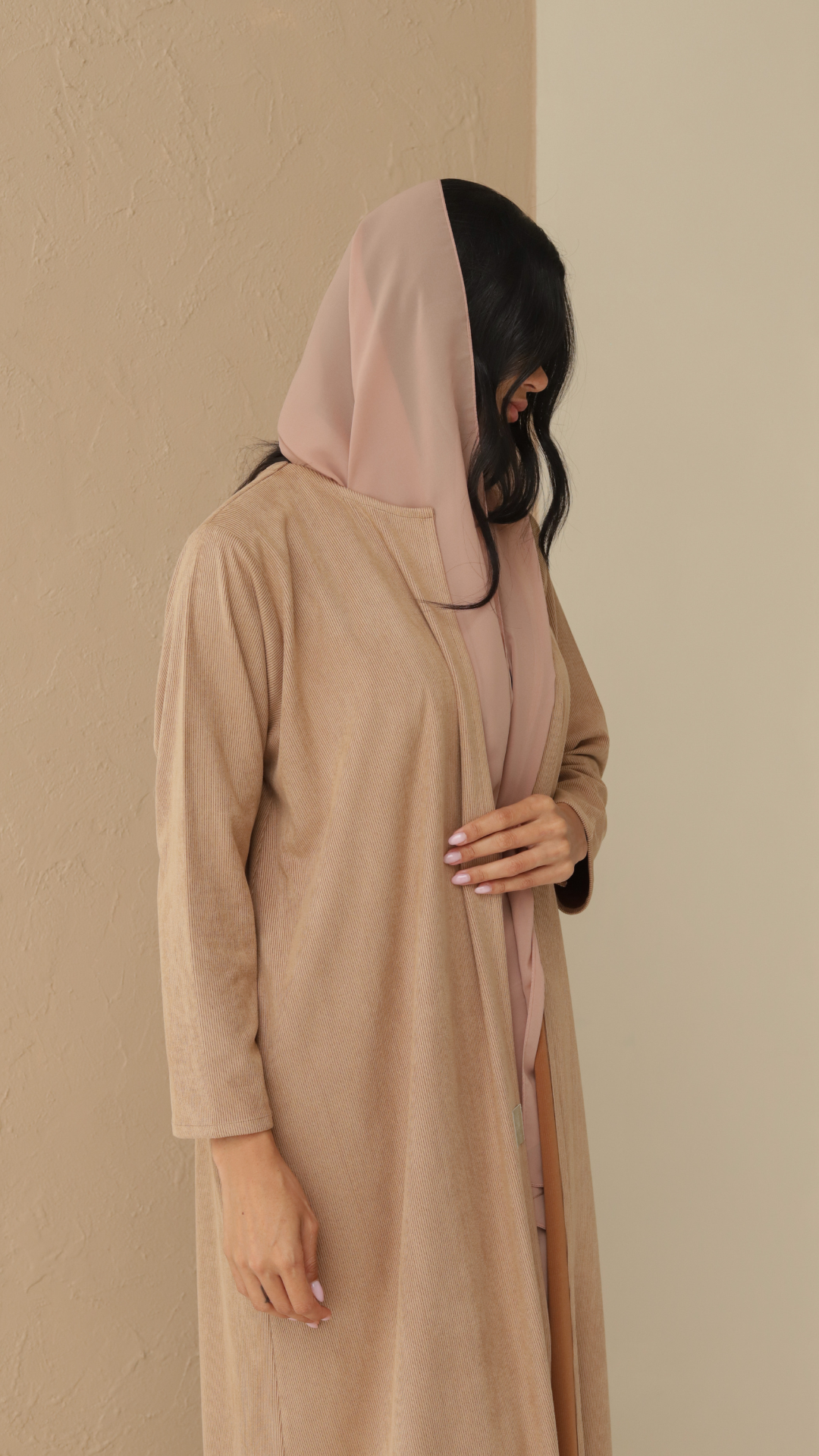 Basic Suede Corduory (Beige Abaya)