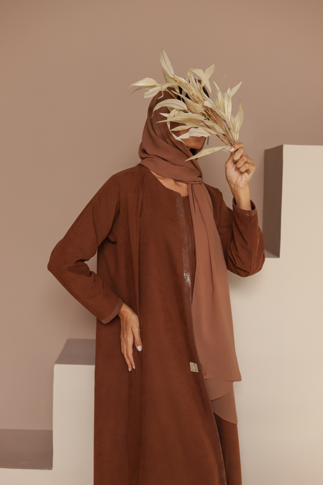 Basic Leather (Brown Abaya) - Ready to Wear