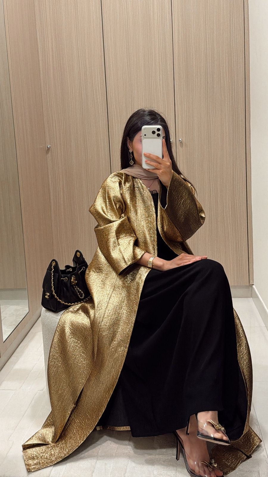 Elham Alarif - Basic Brocade (Gold Abaya)