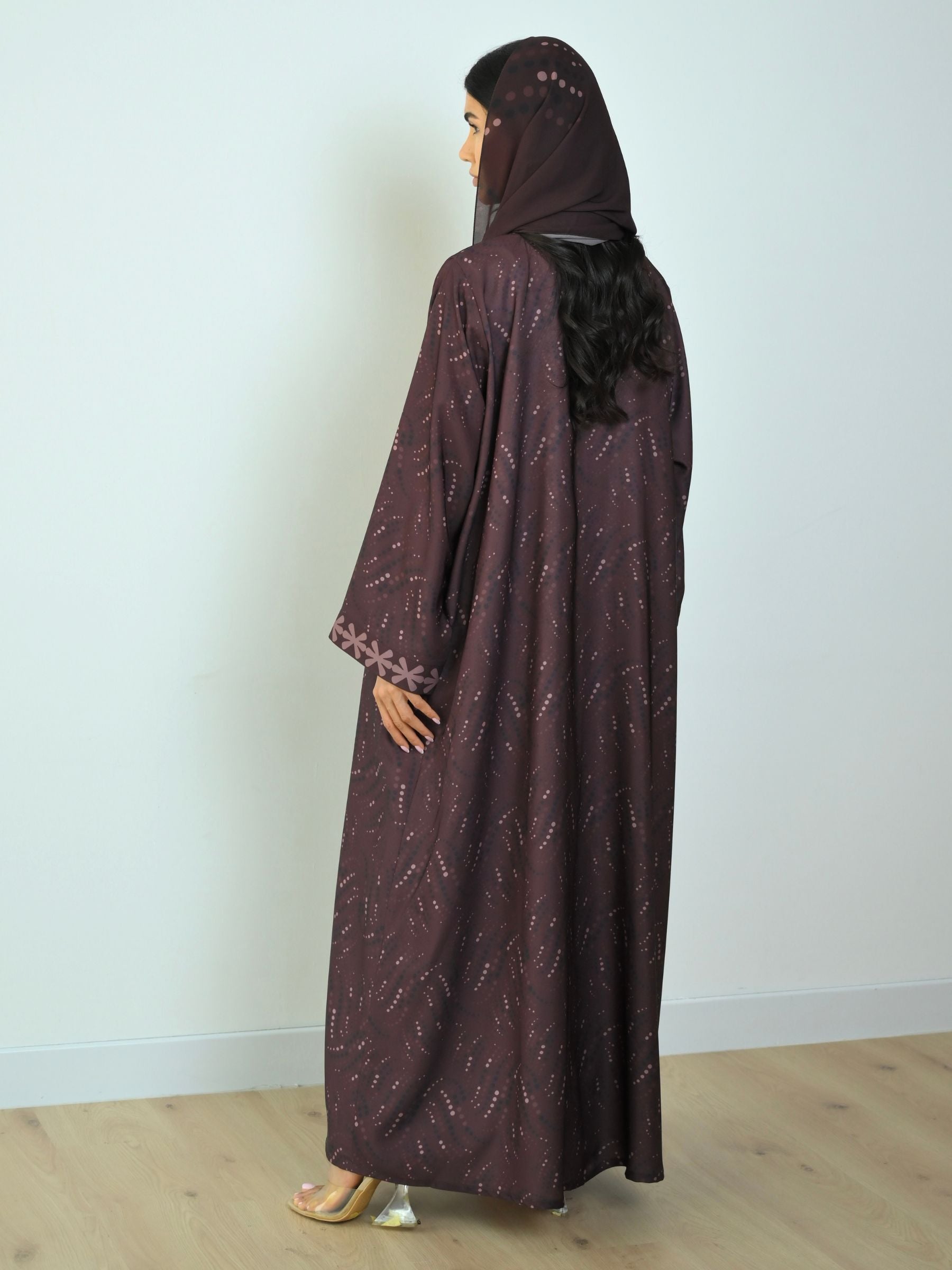 Basic Printed Polka (Brown Abaya)