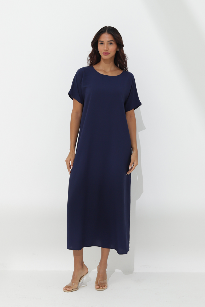 Navy Blue Dress - Short Sleeves