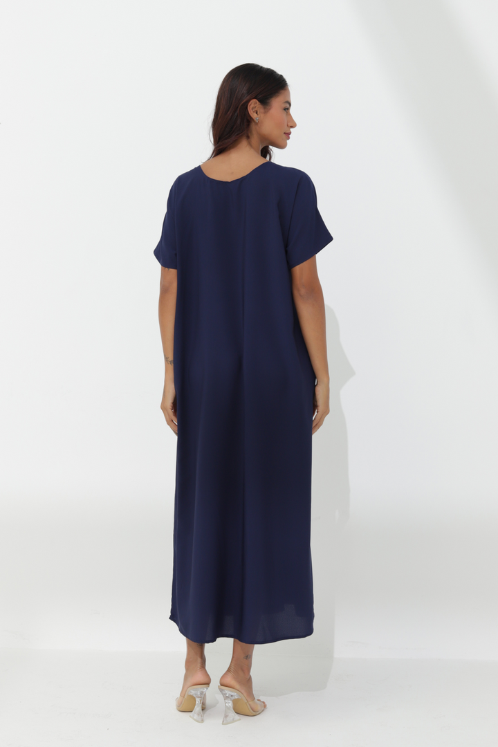 Navy Blue Dress - Short Sleeves