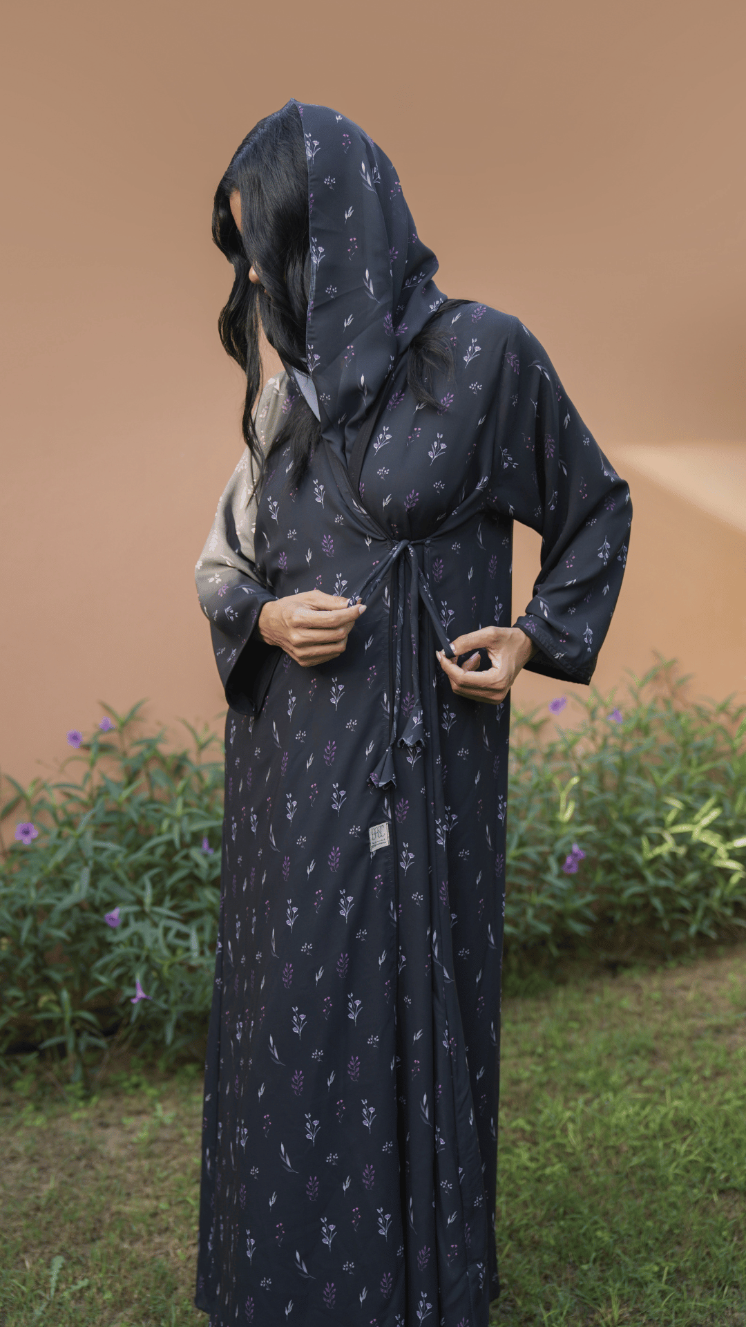 Basic Flowers (Purple Abaya) - Ready to Wear