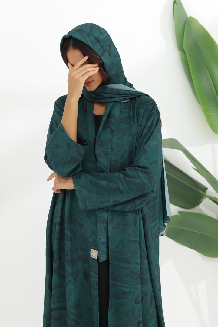 Basic Swirl New (Green Abaya) - Ready to Wear