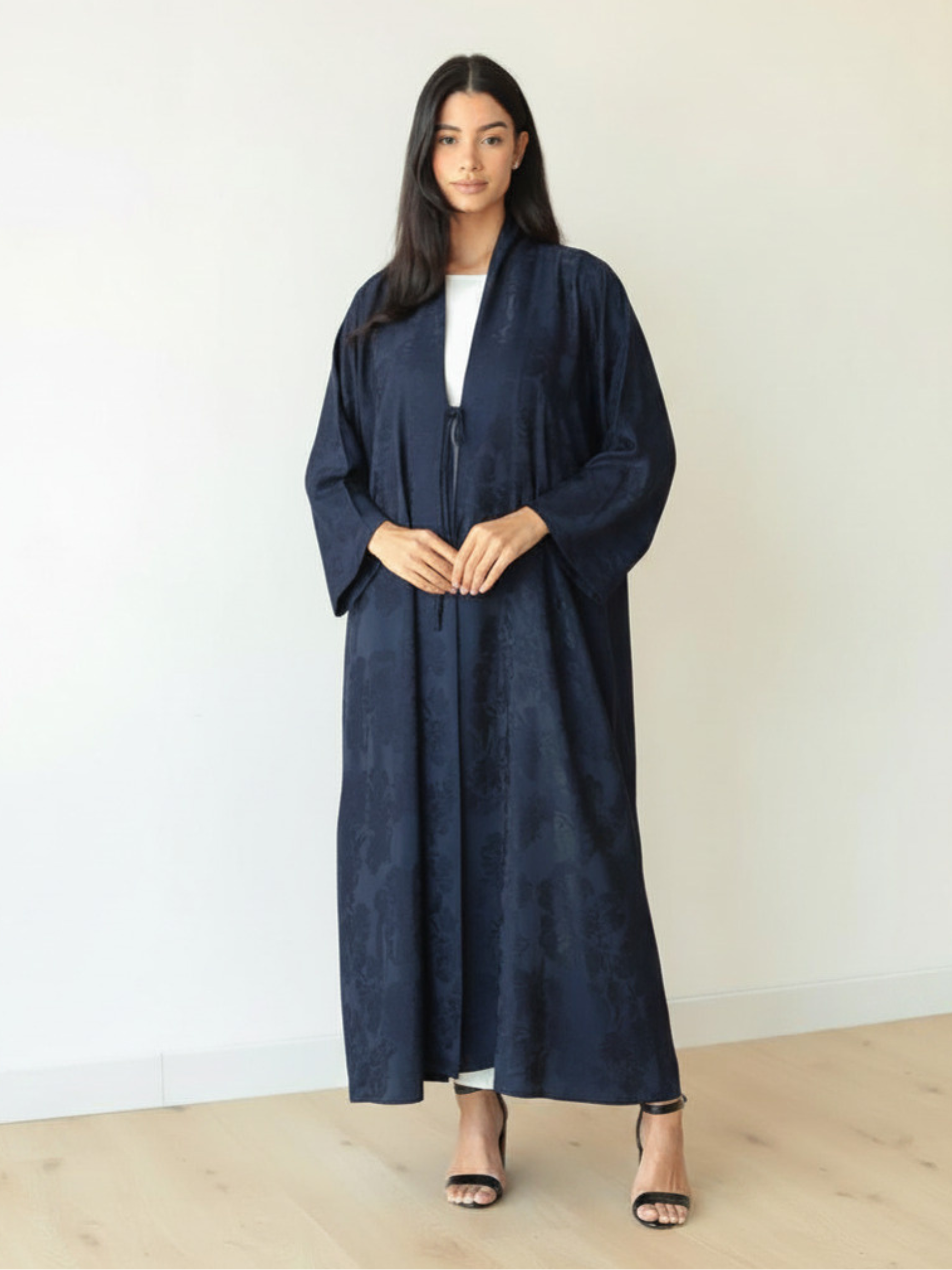 Basic Knots ( Navy Blue Abaya) - BasicAbaya