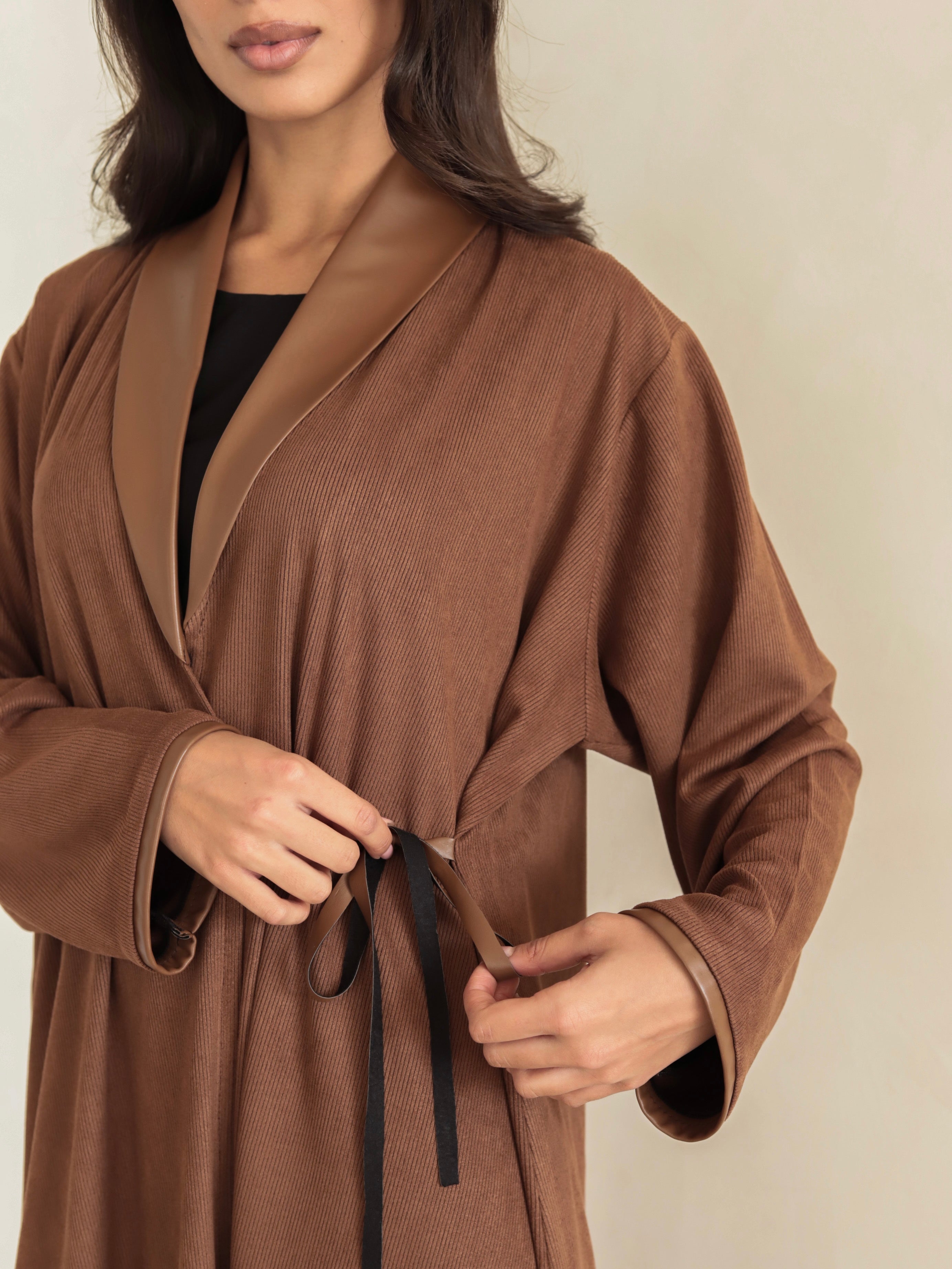 Basic Corduroy Leather (Brown Abaya)