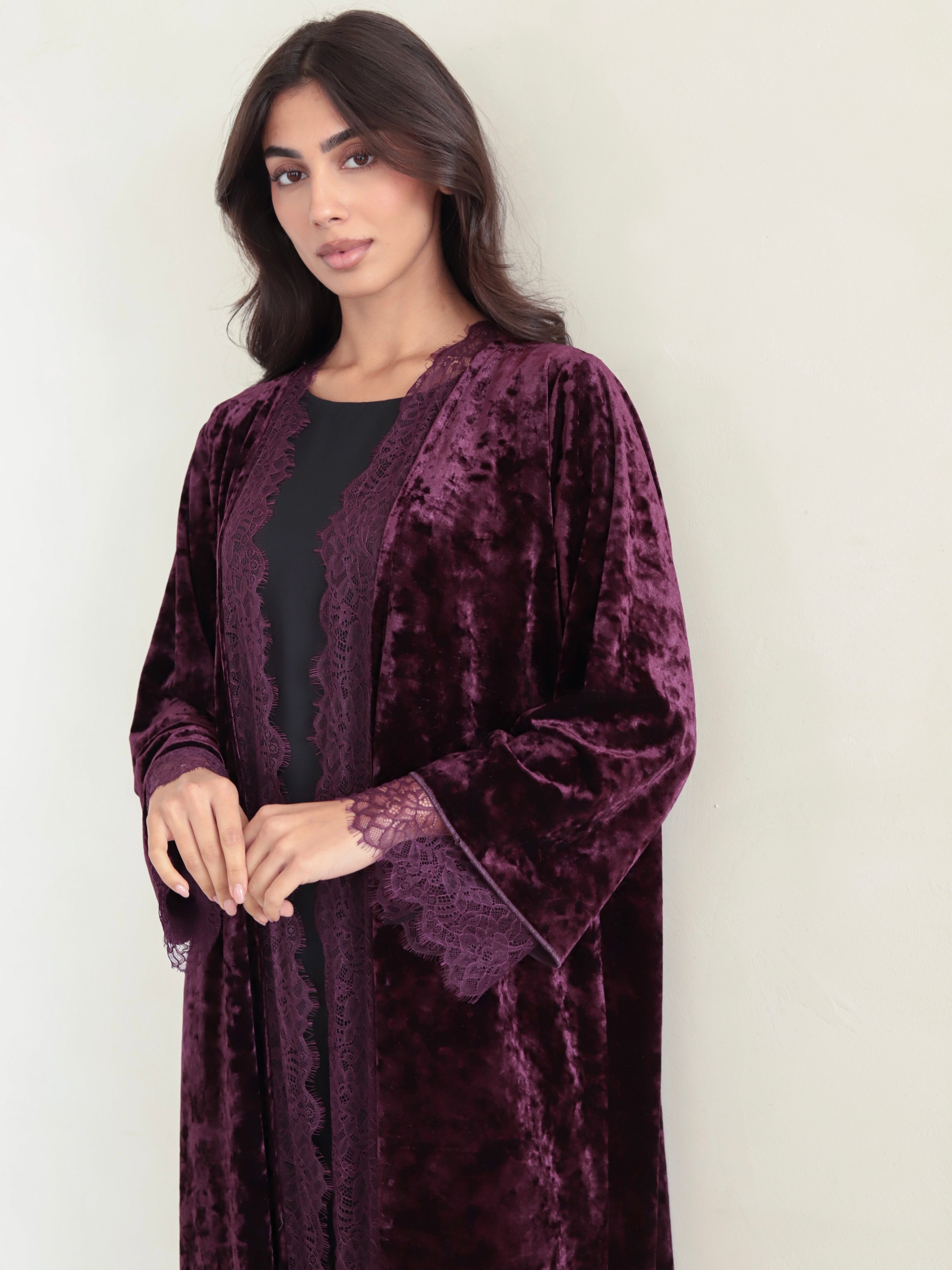Basic Velvet Lace (Purple Abaya)