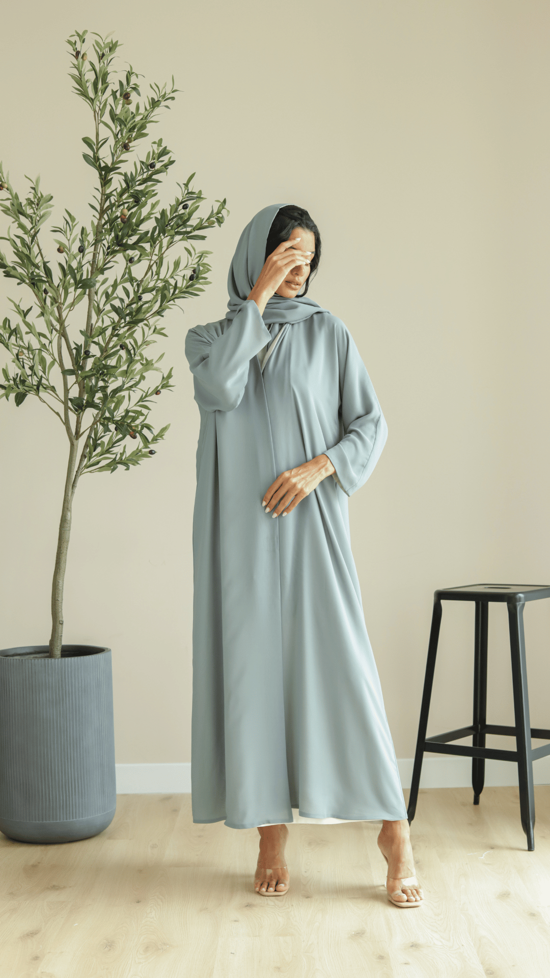 Basic Double Reversible (Pastel Blue Abaya)